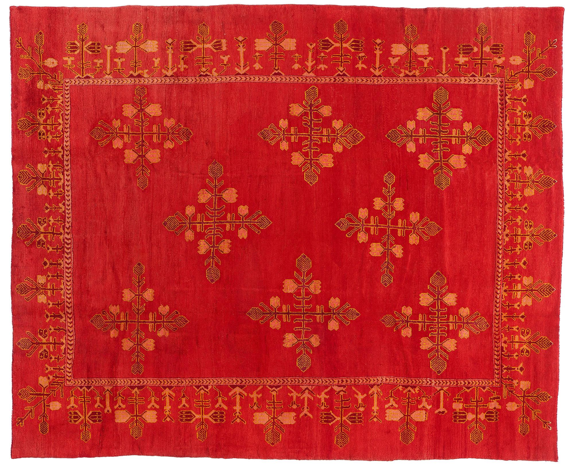 Antiker türkischer Oushak-Teppich aus dem Jahr 1900 in modernem Stil im Angebot 12