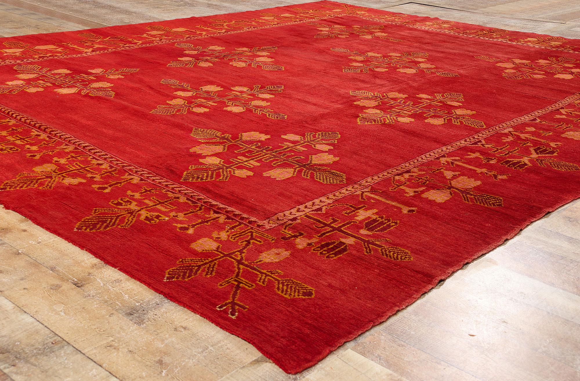 Antiker türkischer Oushak-Teppich aus dem Jahr 1900 in modernem Stil im Angebot 5
