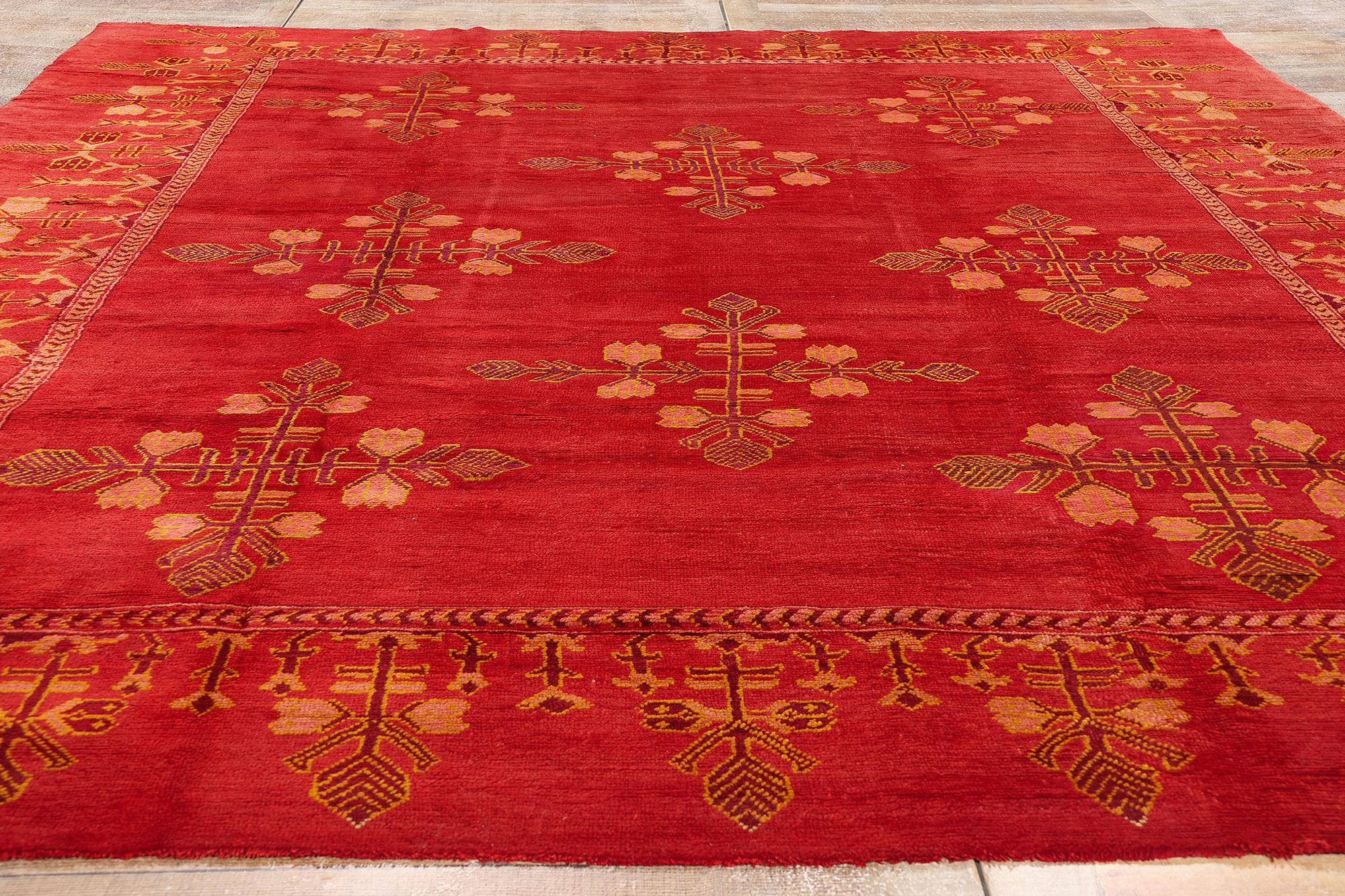 Antiker türkischer Oushak-Teppich aus dem Jahr 1900 in modernem Stil im Angebot 7