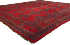Antique Red Turkish Oushak Rug
