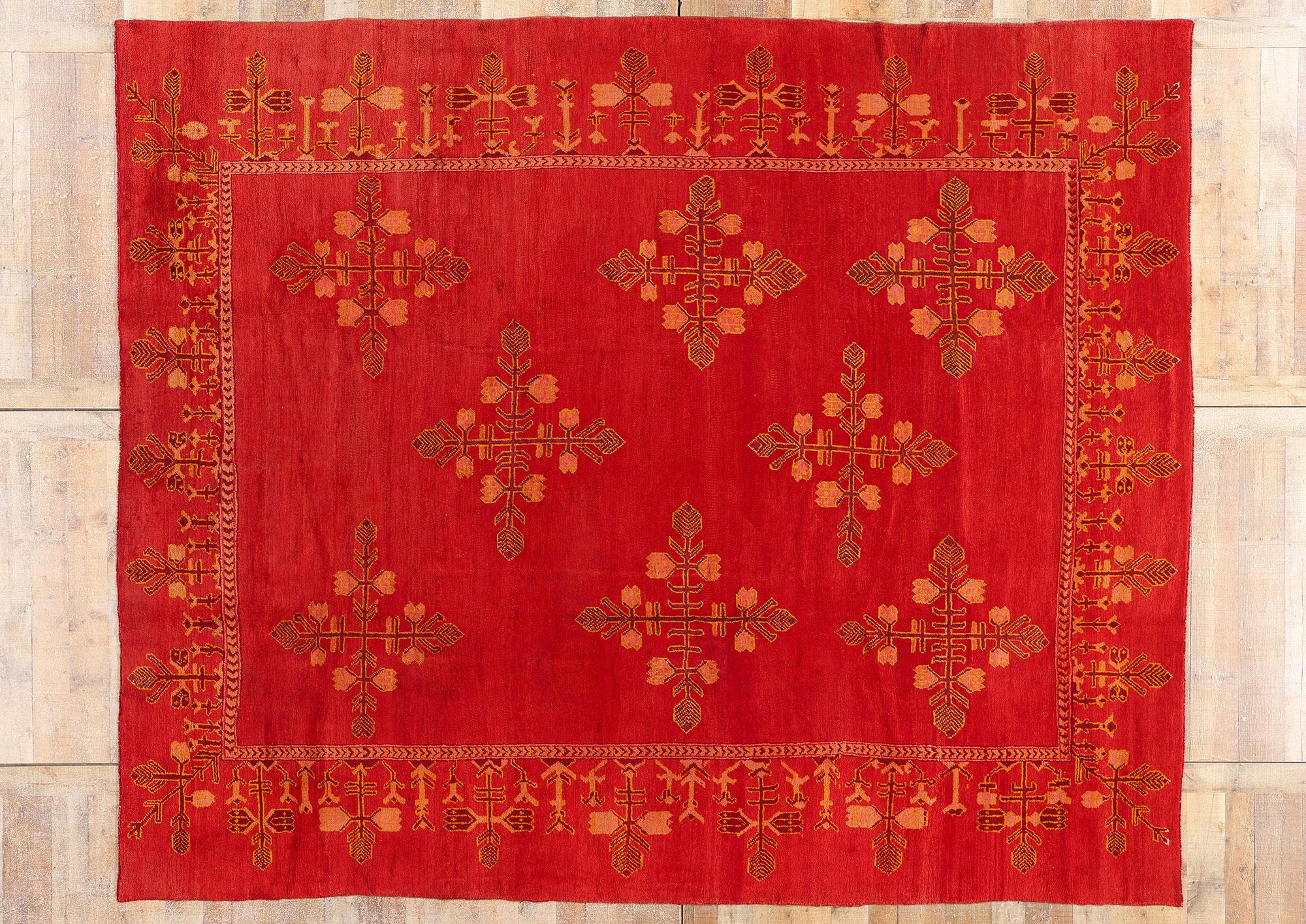 Antiker türkischer Oushak-Teppich aus dem Jahr 1900 in modernem Stil im Angebot 9