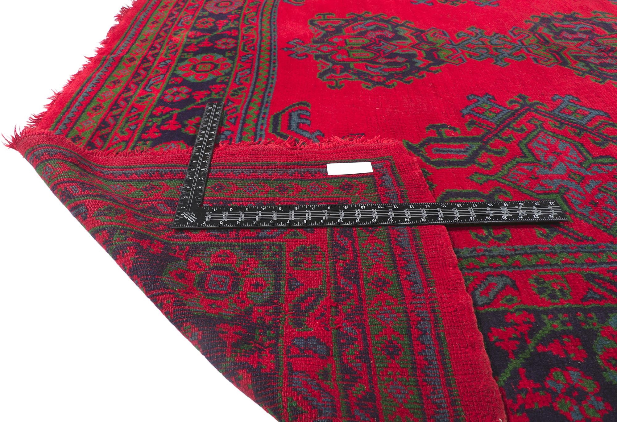 20th Century Antique Red Turkish Oushak Rug Inspired by Thomas Eakins For Sale