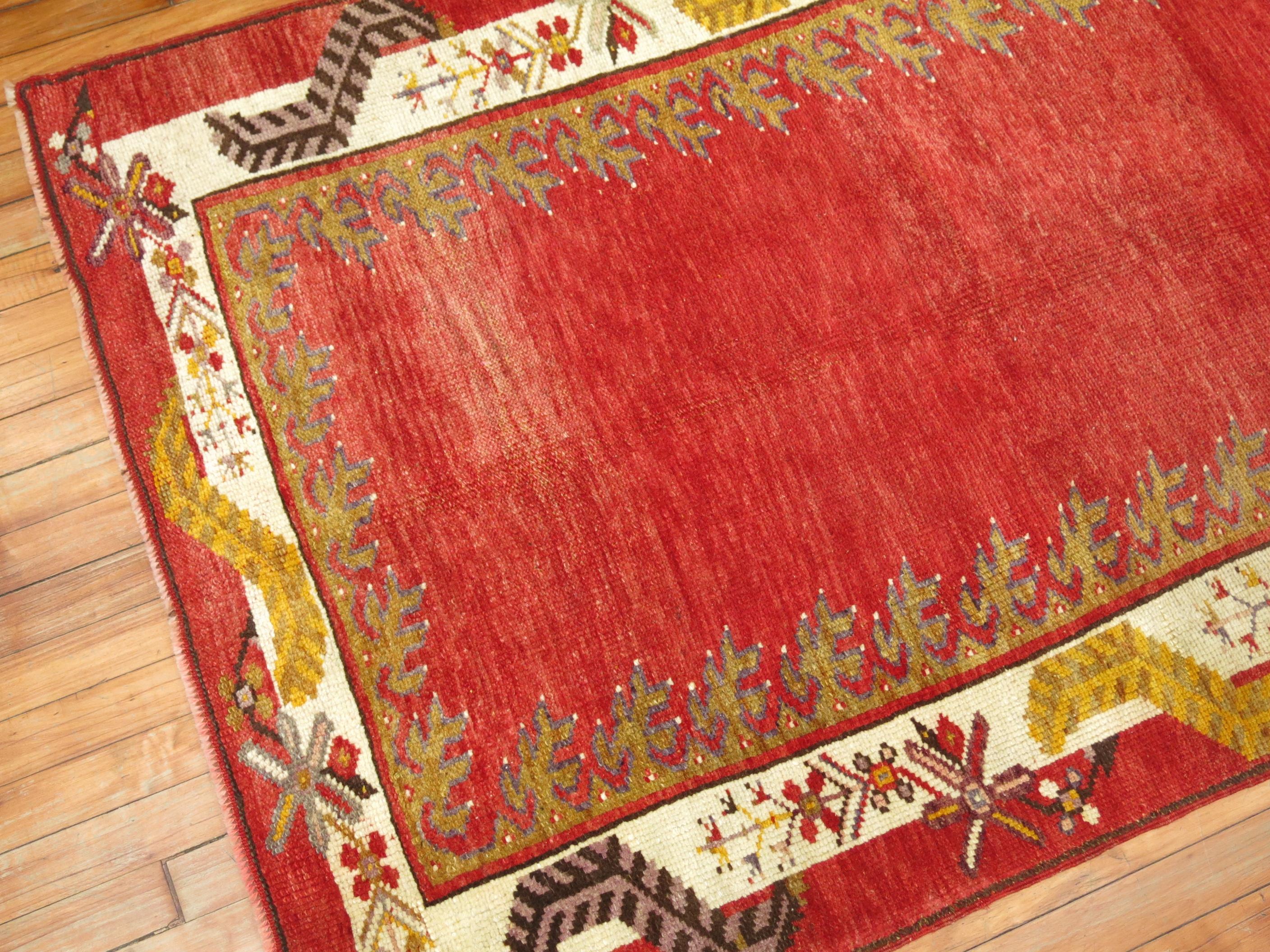 20th Century Antique Red Turkish Runner For Sale
