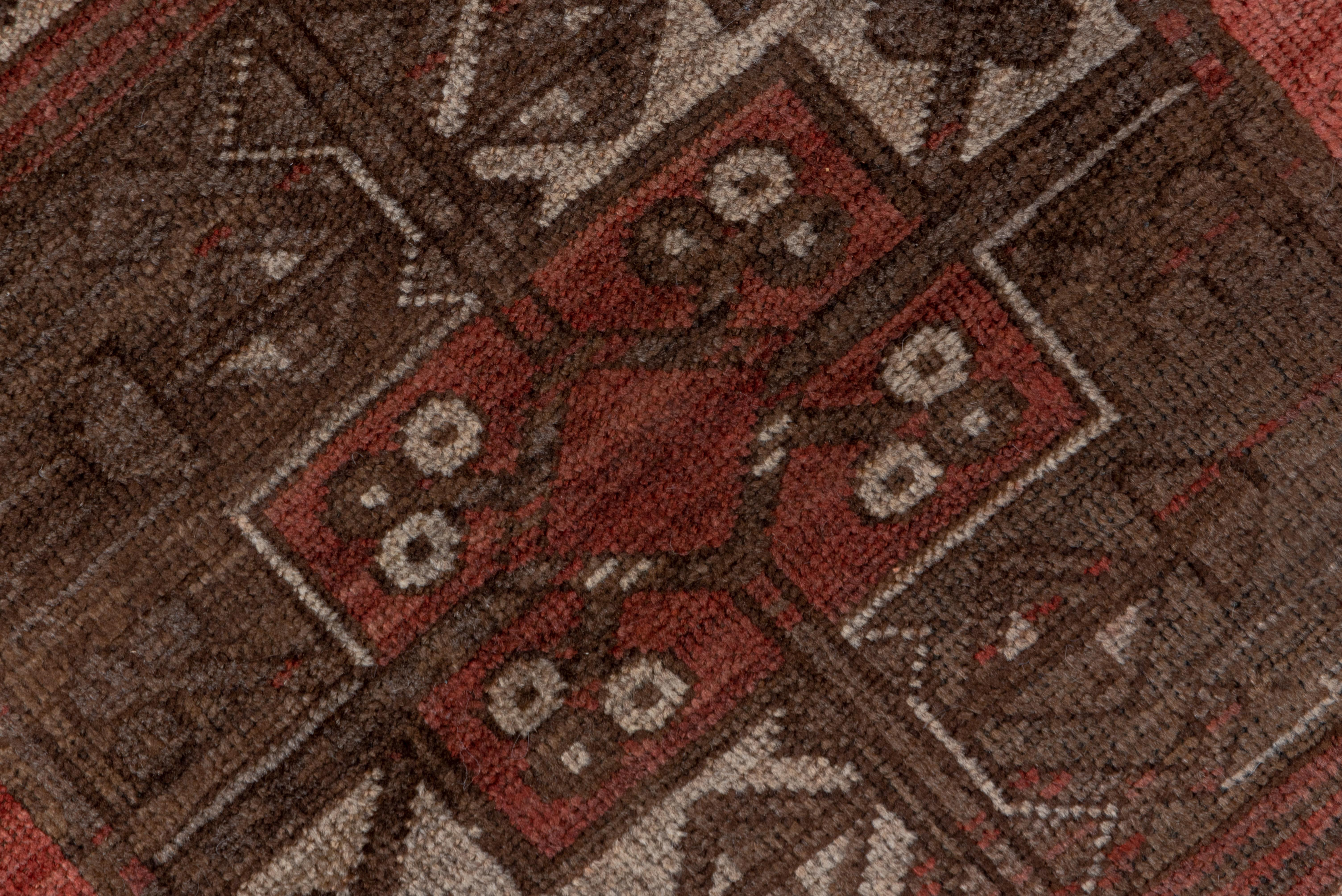 Hand-Knotted Antique Red Turkmen Ersari Carpet For Sale