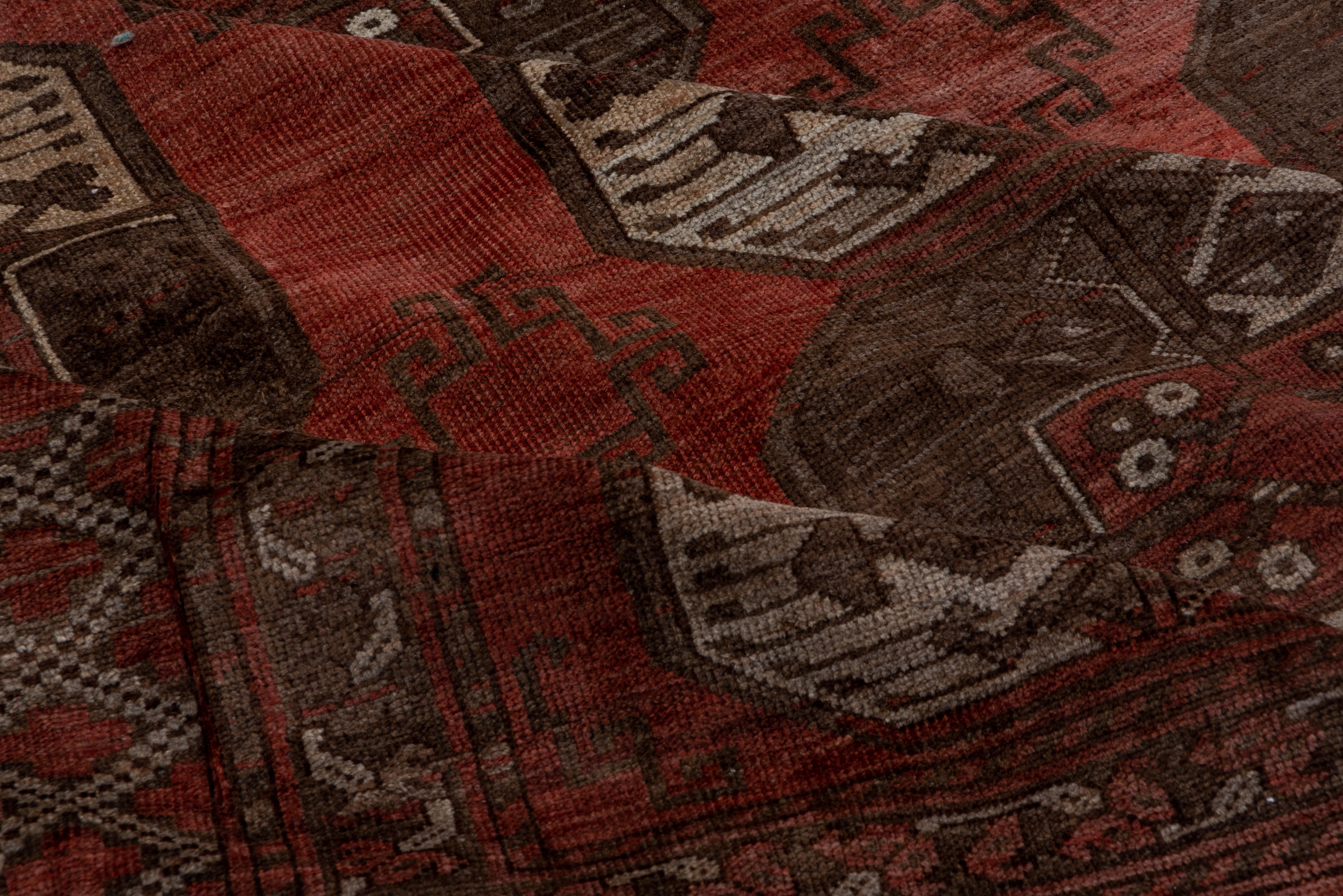 Wool Antique Red Turkmen Ersari Carpet For Sale
