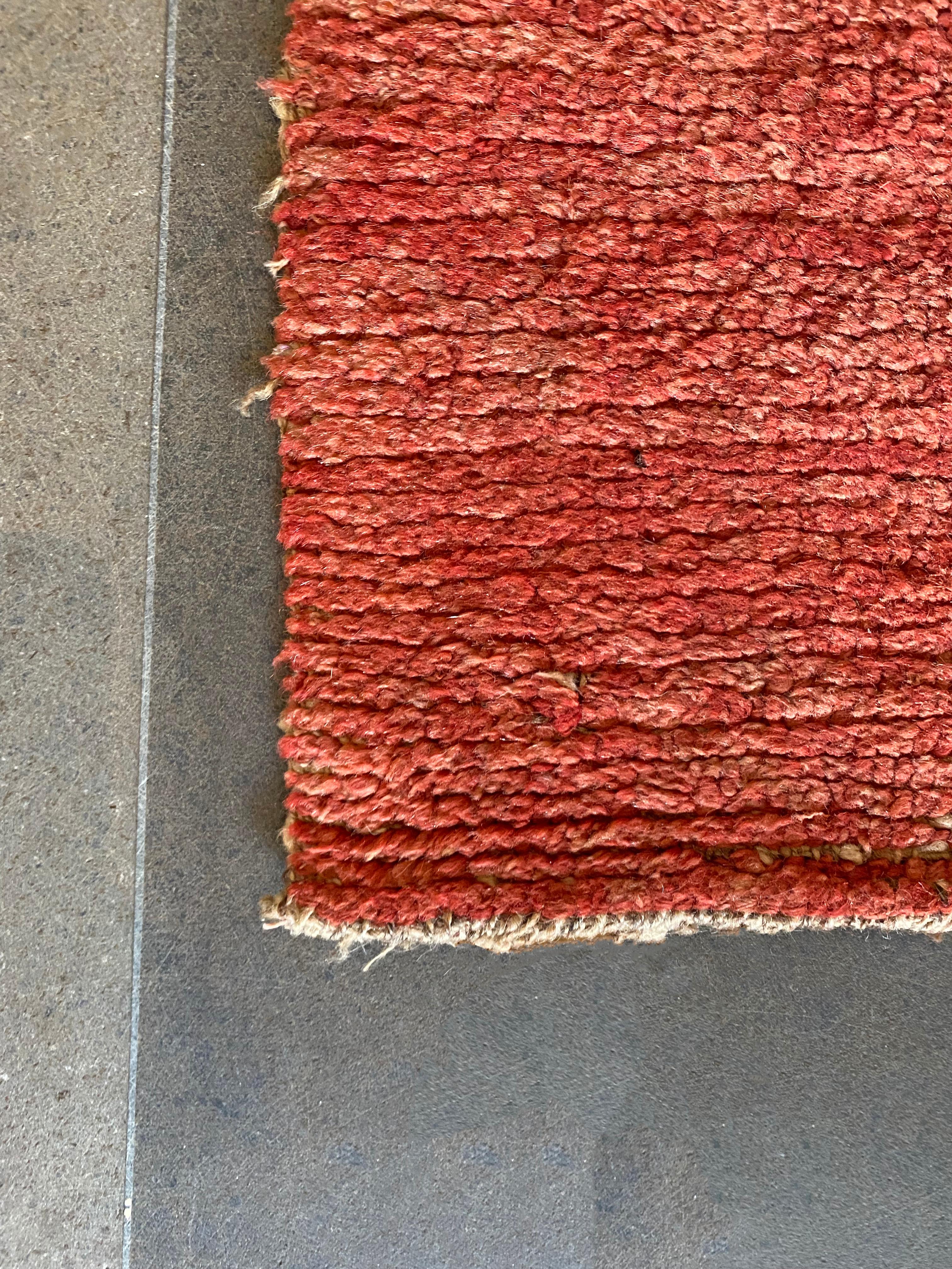 Other Antique Red Wangden Rug from Tibet, Naturally Dyed Wool For Sale