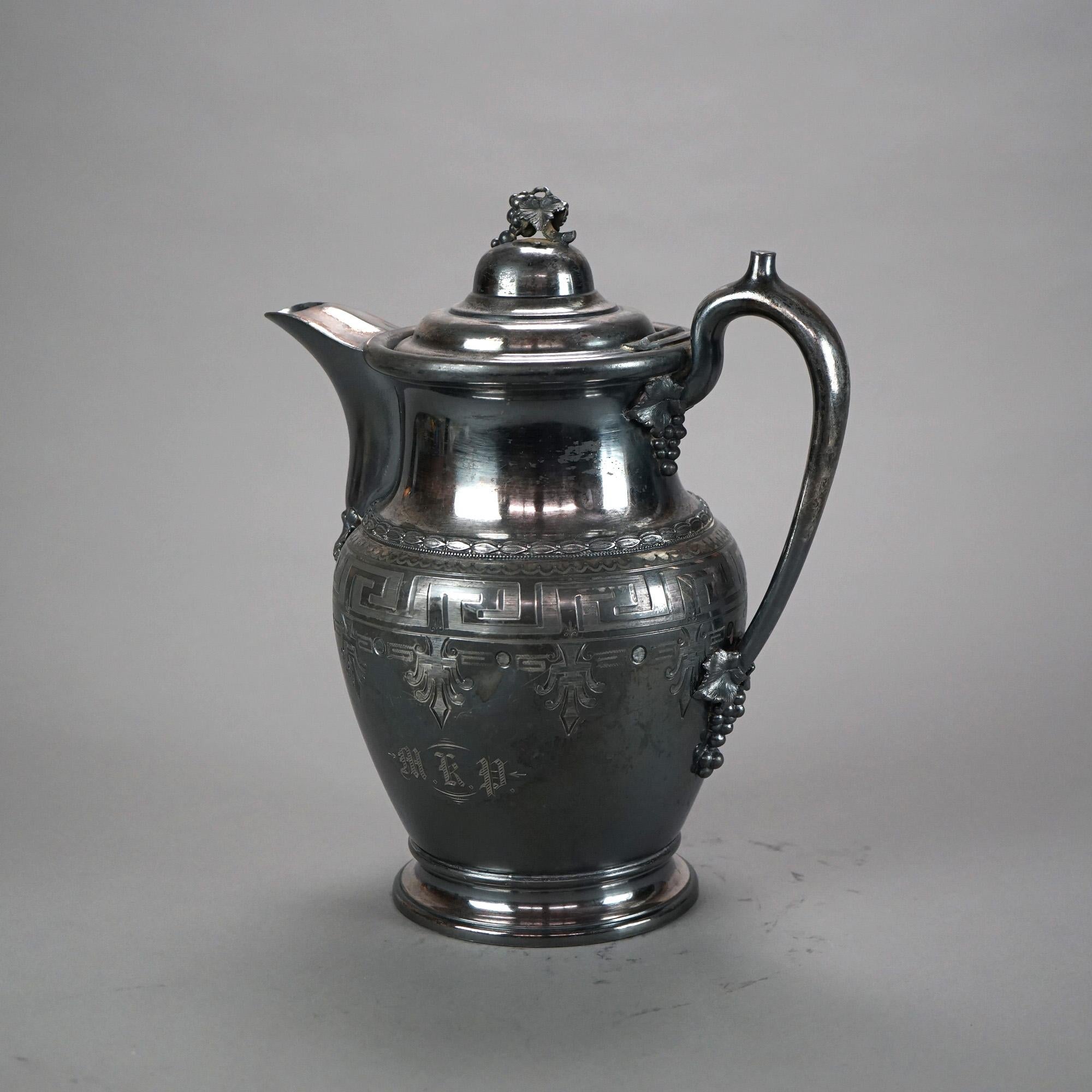 Antiker versilberter Krug aus Schilf und Barton, um 1890 im Angebot 6