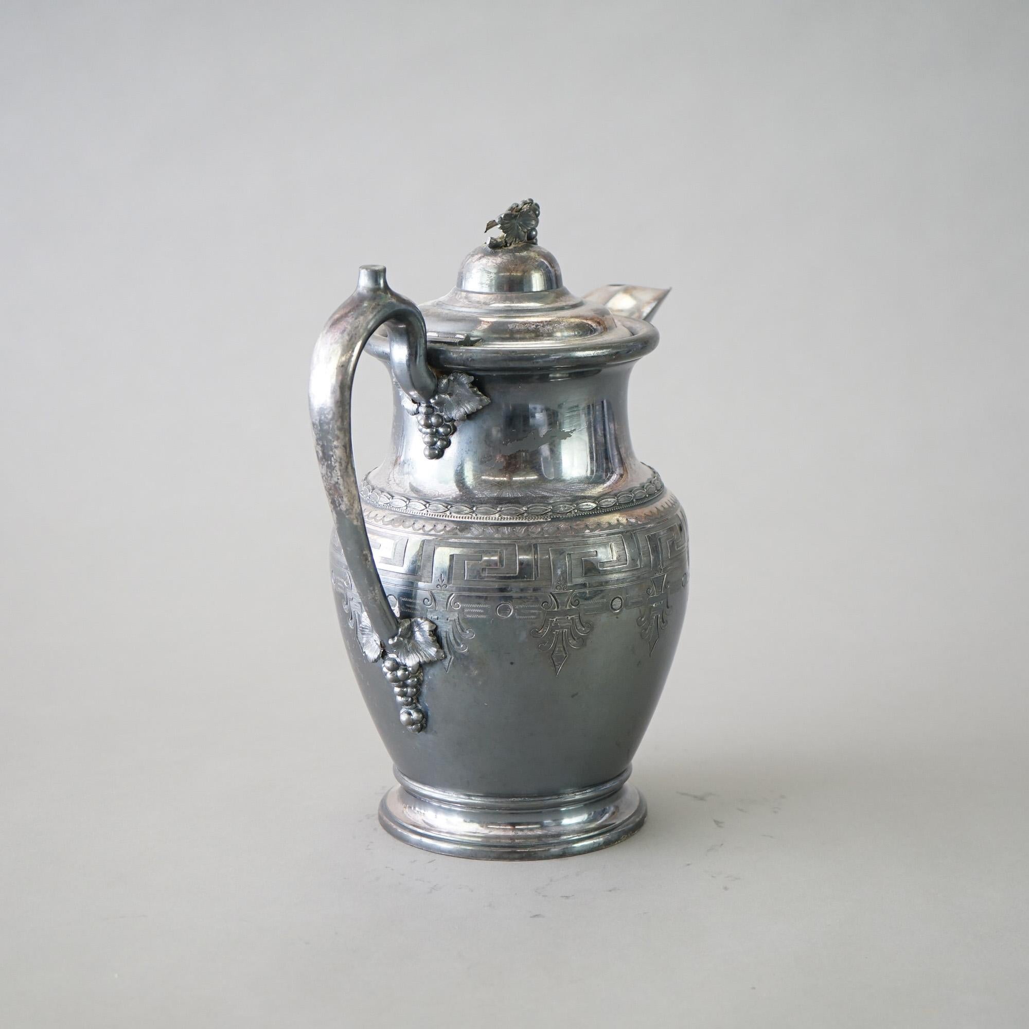Antiker versilberter Krug aus Schilf und Barton, um 1890 im Zustand „Gut“ im Angebot in Big Flats, NY