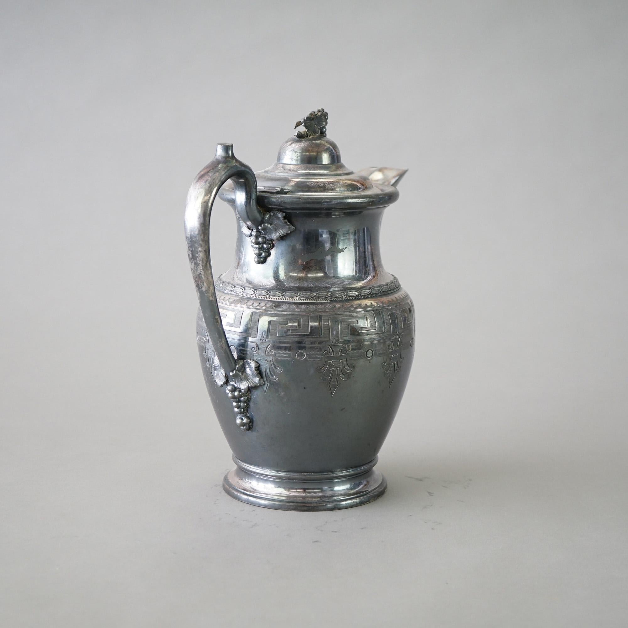 Antiker versilberter Krug aus Schilf und Barton, um 1890 (19. Jahrhundert) im Angebot