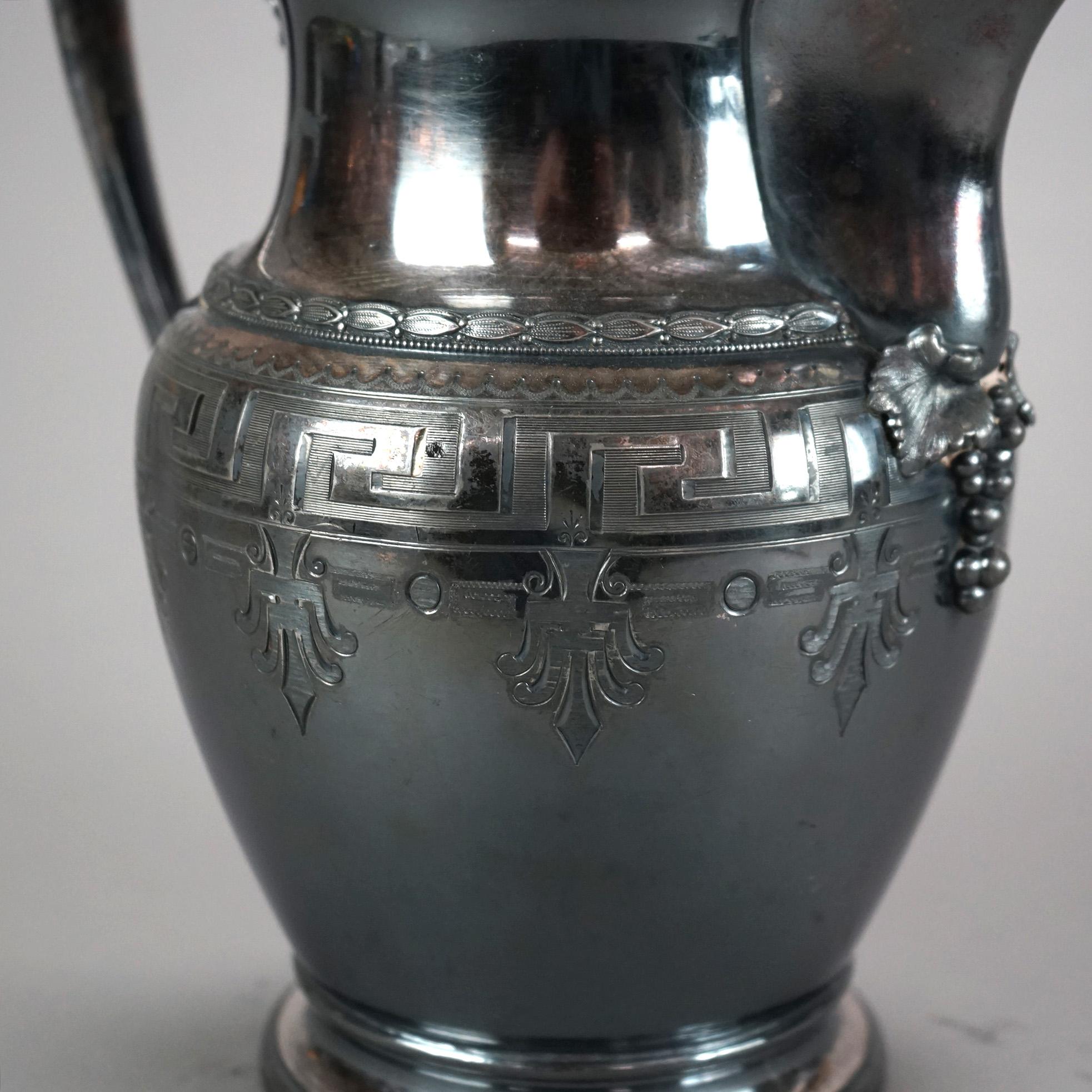 Antiker versilberter Krug aus Schilf und Barton, um 1890 im Angebot 1
