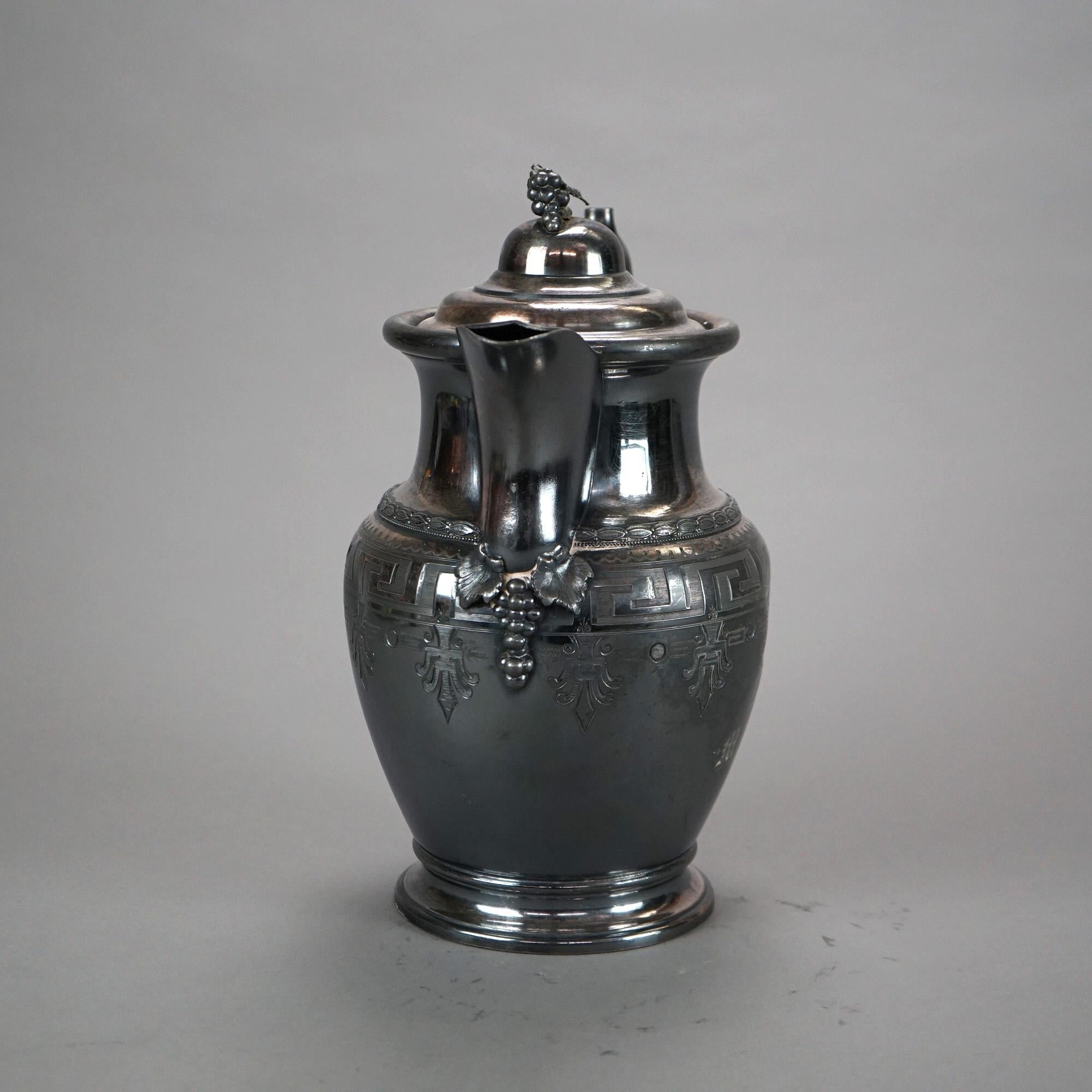 Antiker versilberter Krug aus Schilf und Barton, um 1890 im Angebot 2