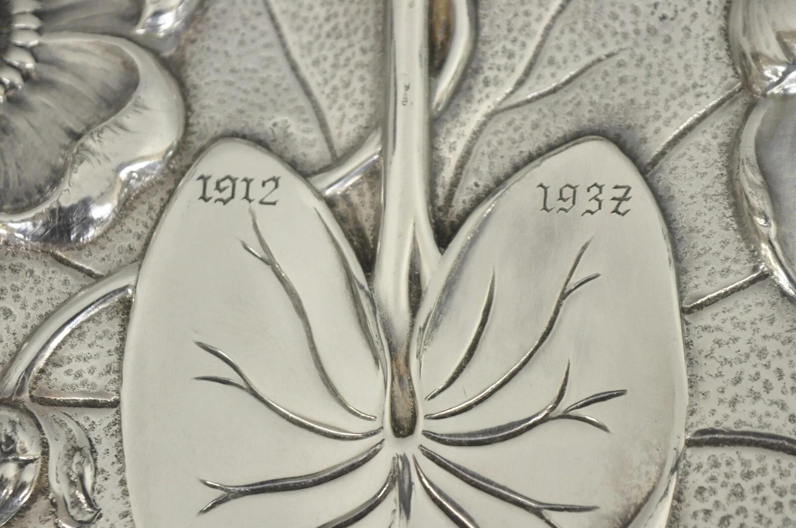 20th Century Antique Reed & Barton Art Nouveau Deco Lily Pad Leaf 20