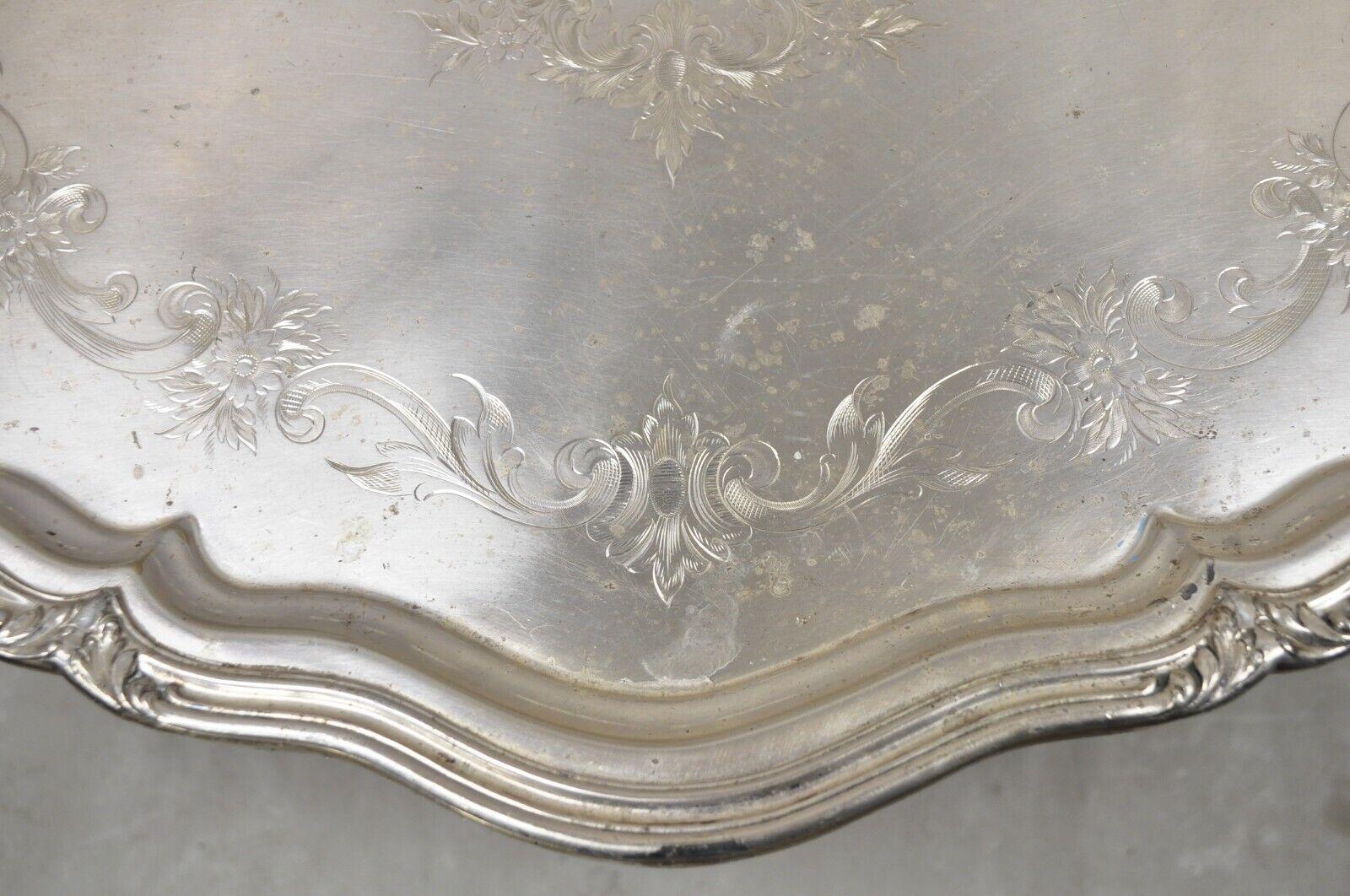 Antique Reed & Barton EPNS 06143 Silver Plated Handle Tray Serving Platter 1