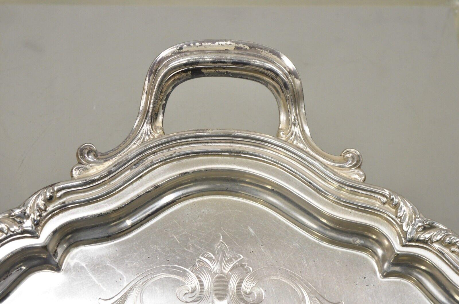 Antique Reed & Barton EPNS 06143 Silver Plated Handle Tray Serving Platter 2