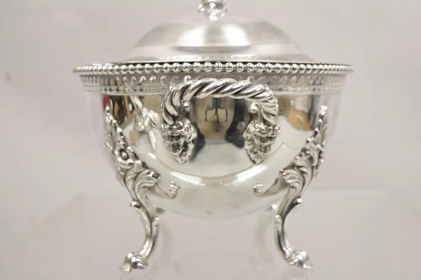 Antike Reed & Barton Figural Barock Versilbert Löwenkopf Große Suppenterrine im Angebot 2