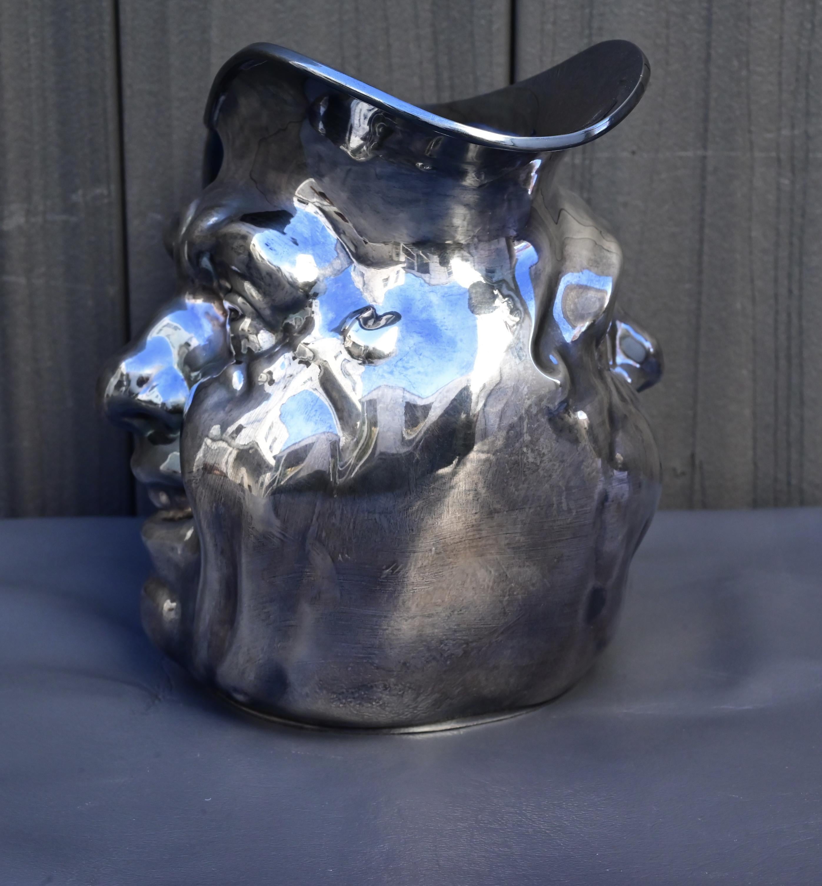 Silver Plate Antique Reed & Barton Silver-Plated “Jolly Face” Pitcher Jug Sunny Jim For Sale