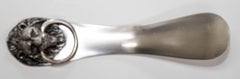 Antique Reed & Barton Silver Plated Shoe Horn with Lion Head Mask