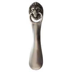 Antique Reed & Barton Silver Plated Shoe Horn with Lion Head Mask