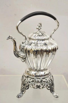 Antiquité Reed & Barton Silver Plated Victorian Tilting Tea Coffee Pot on Stand