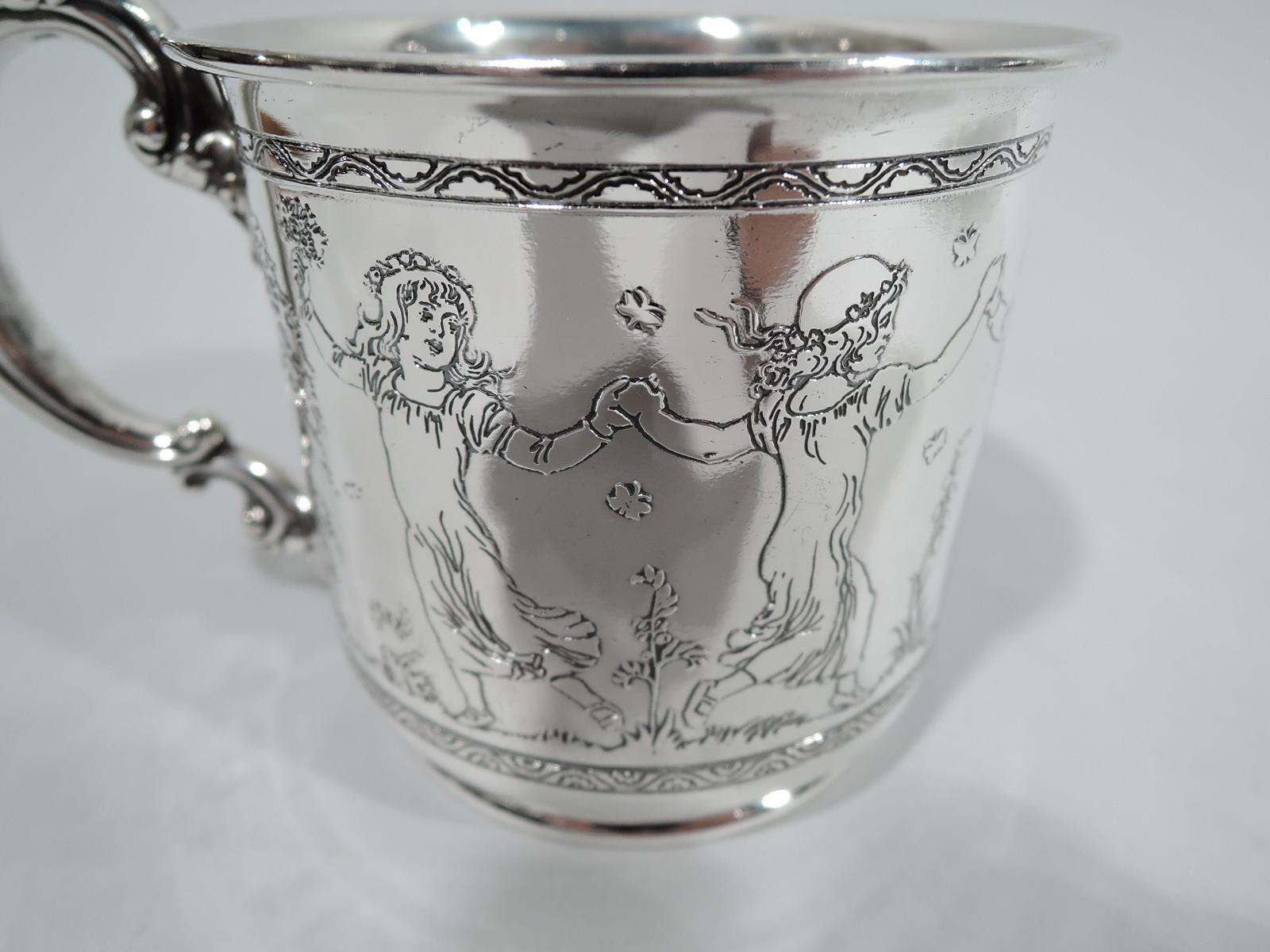 American Antique Reed & Barton Sterling Silver Baby Cups with Botticelli Nymphs