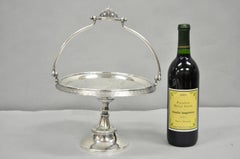 Antique Reed & Barton Victorian Silver Plated Pedestal Brides Basket w/ Handle