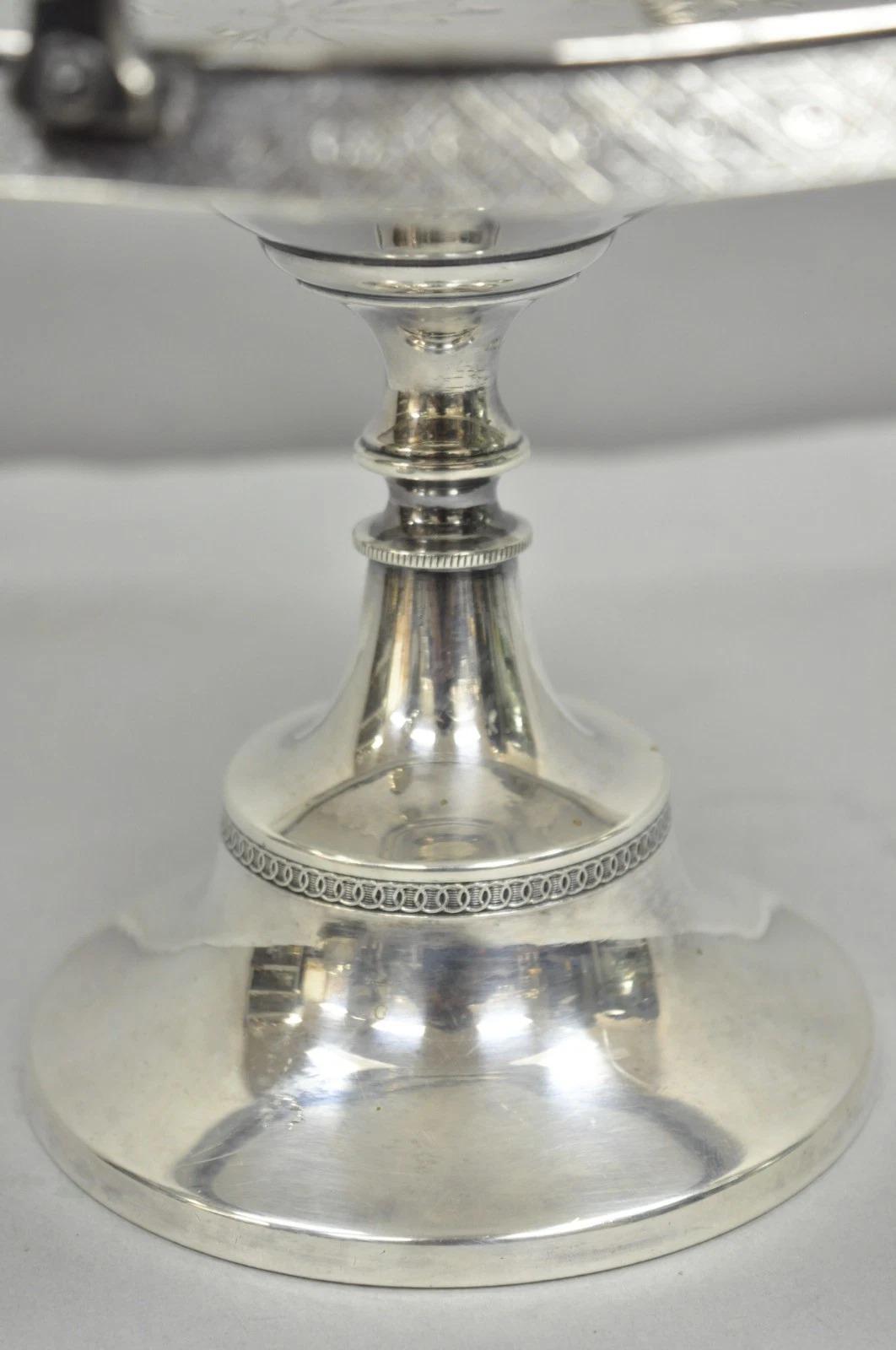 Antike Reed & Barton viktorianischen versilbert Pedestal Bräute Korb w / Handle im Angebot 1