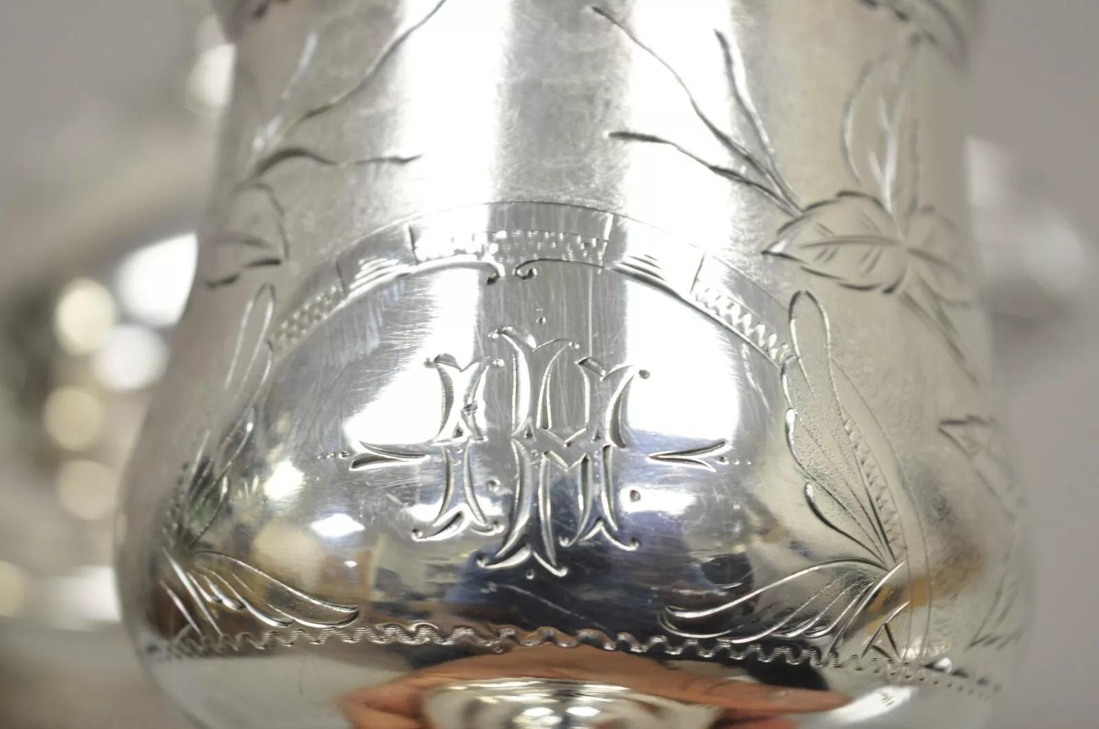 Antike Reed & Barton viktorianischen versilbert Kippen Eis Wasser Krug Set im Angebot 7