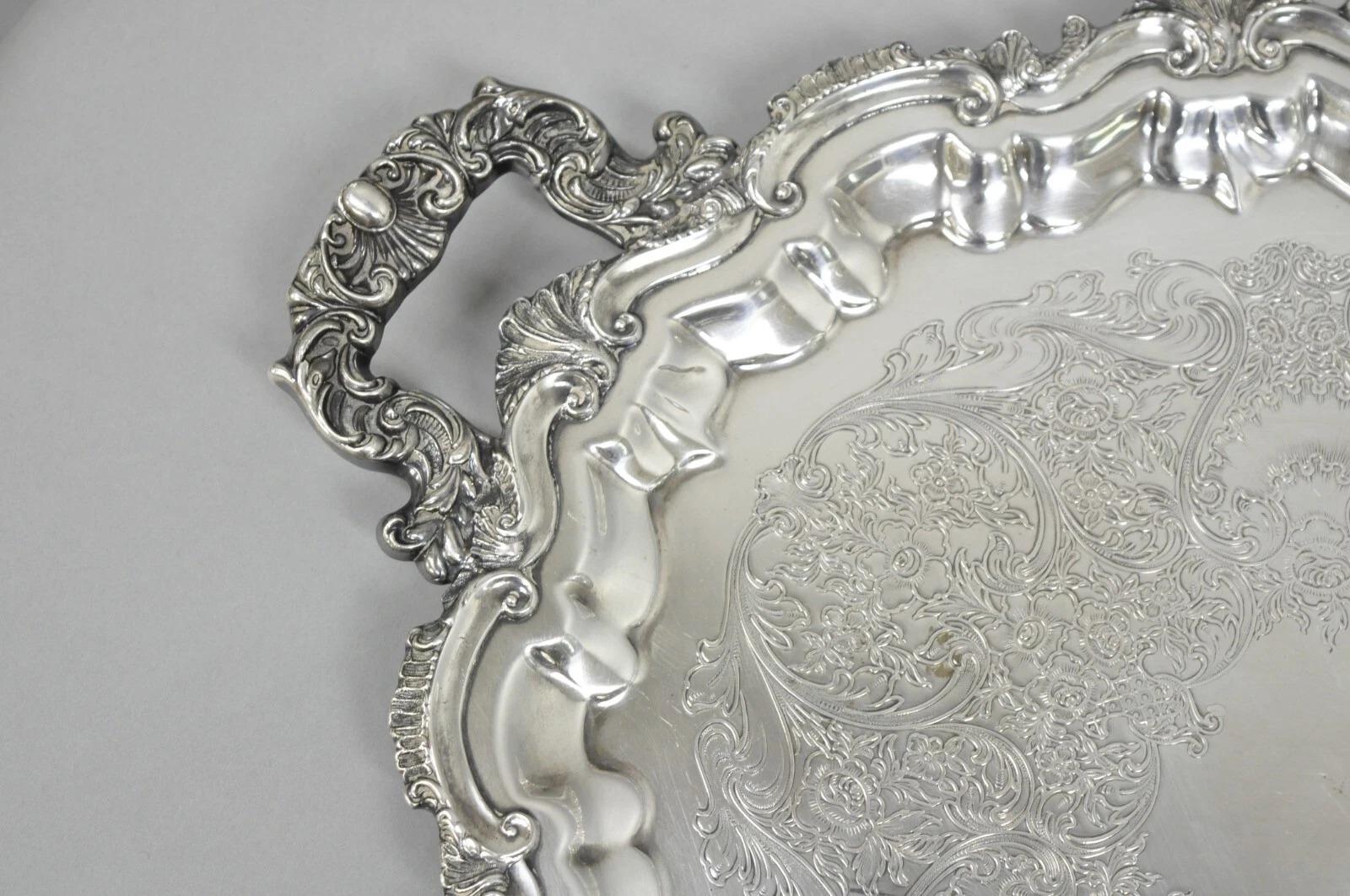 Antico set da tè barocco Reed & Barton placcato in argento con vassoio A. Wilcox in vendita 5