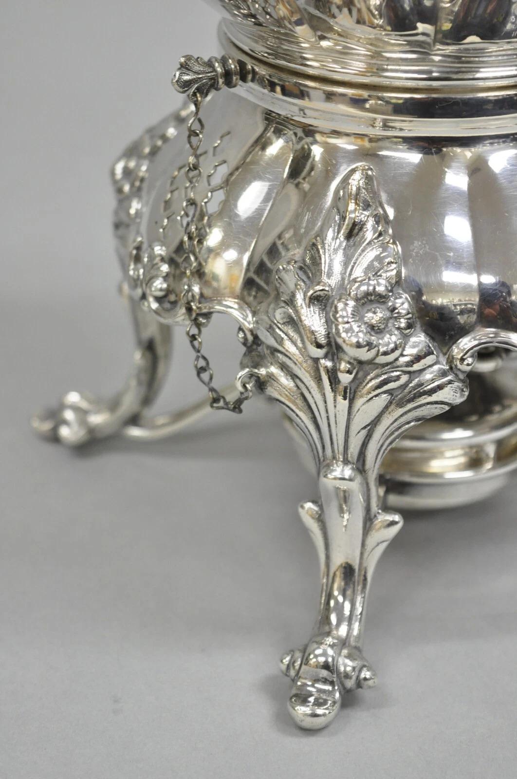 Antico set da tè barocco Reed & Barton placcato in argento con vassoio A. Wilcox in vendita 7