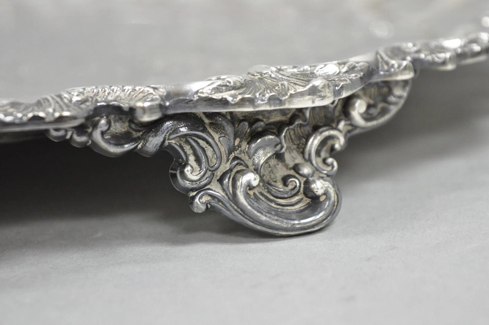 Antico set da tè barocco Reed & Barton placcato in argento con vassoio A. Wilcox in vendita 8