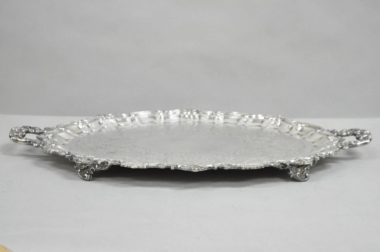 Antico set da tè barocco Reed & Barton placcato in argento con vassoio A. Wilcox in vendita 10