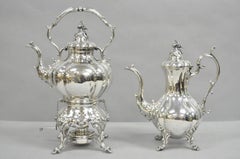 Antique Reed & Barton Winthrop Silver Plated Baroque Tea Set w/ Wilcox Tray