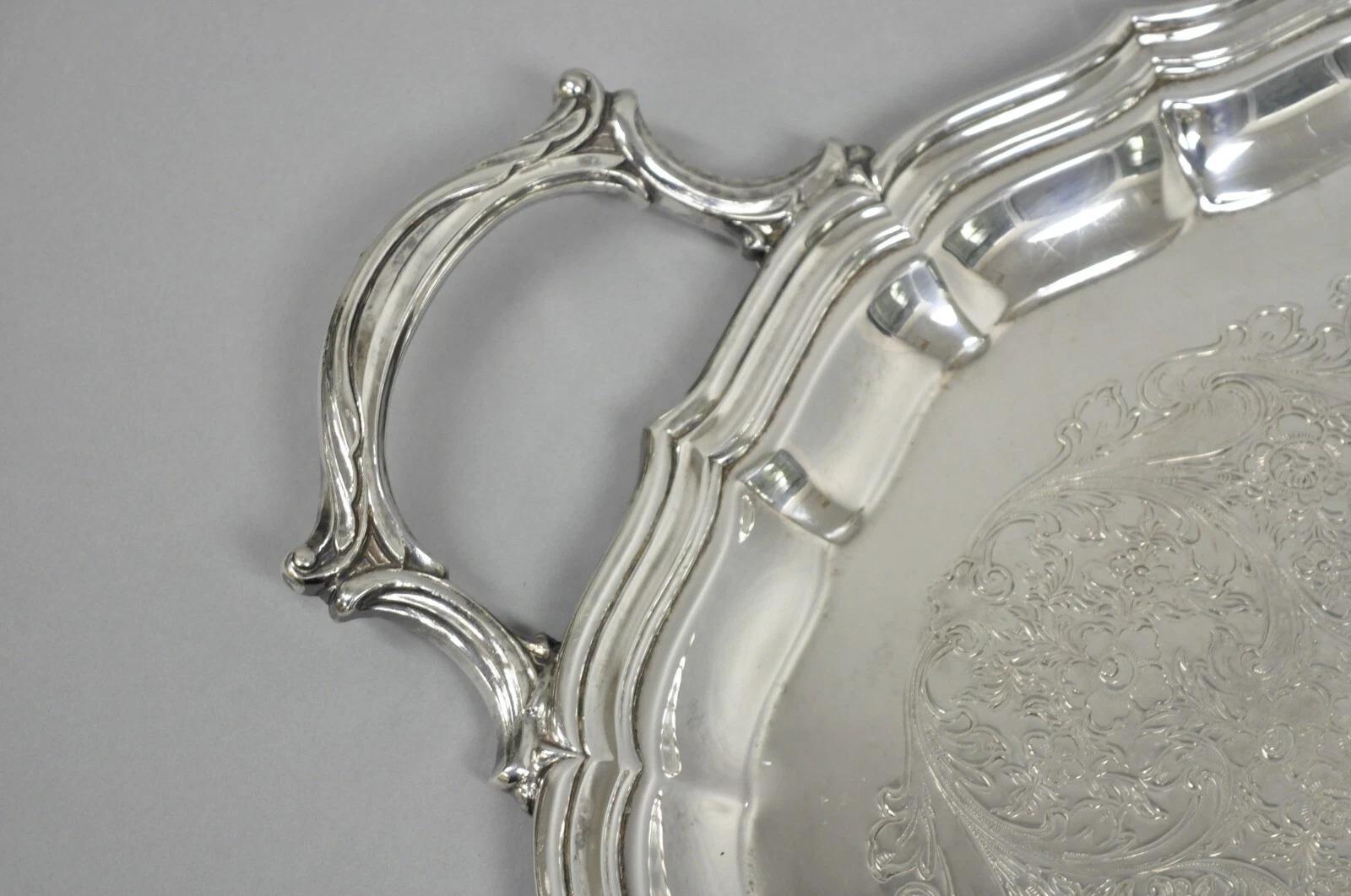 Antique Reed & Barton Winthrop Silver Plated Tea Set w/ Webster Wilcox Tray For Sale 3