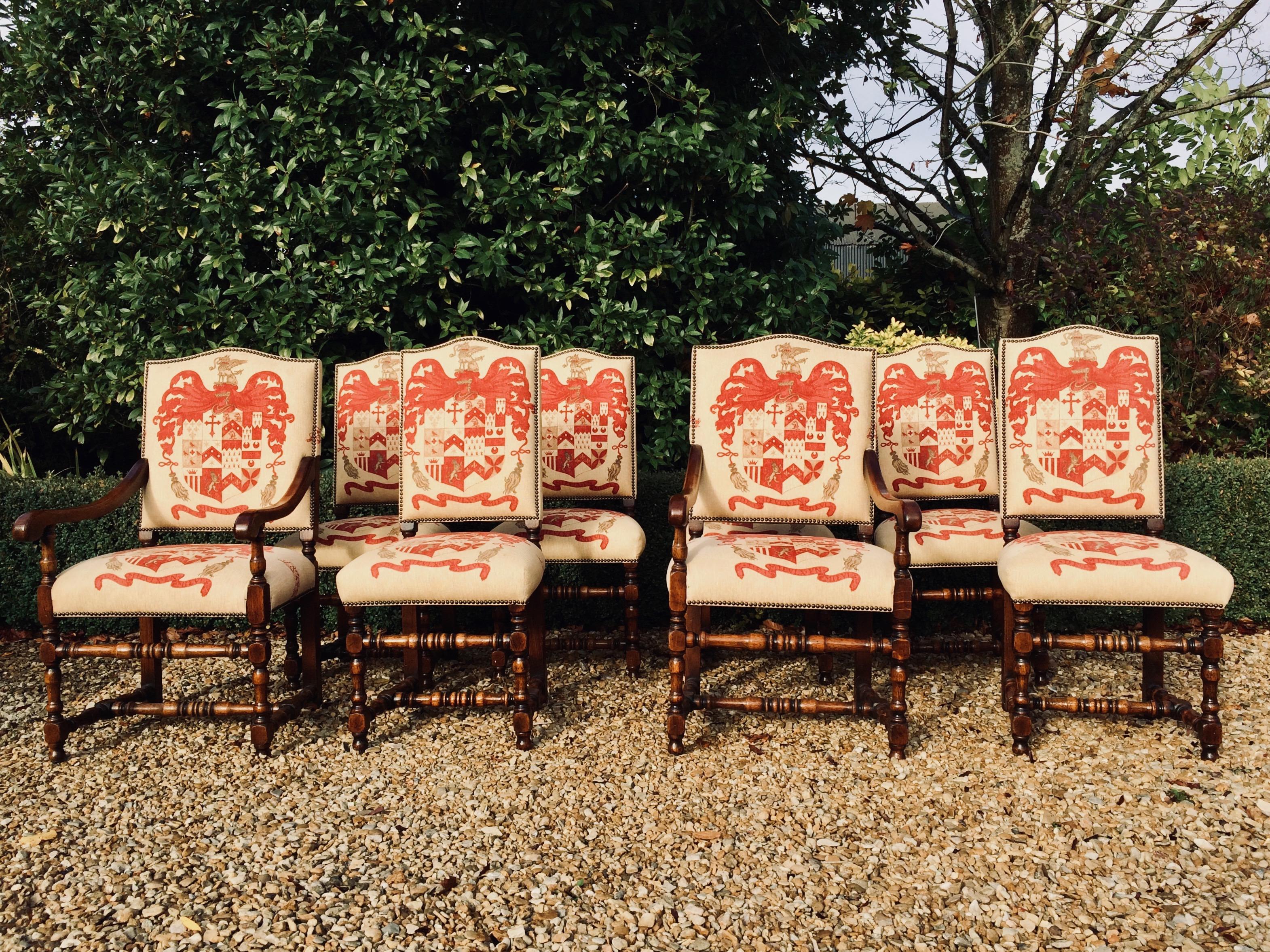 Late 19th Century Antique Refectory Dining Table & Eight Dining Chairs Oak 19th Century