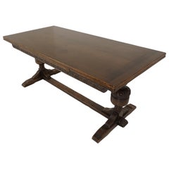 Vintage Refectory Farm House Table, Pull Out Table, Scotland 1930, B2321