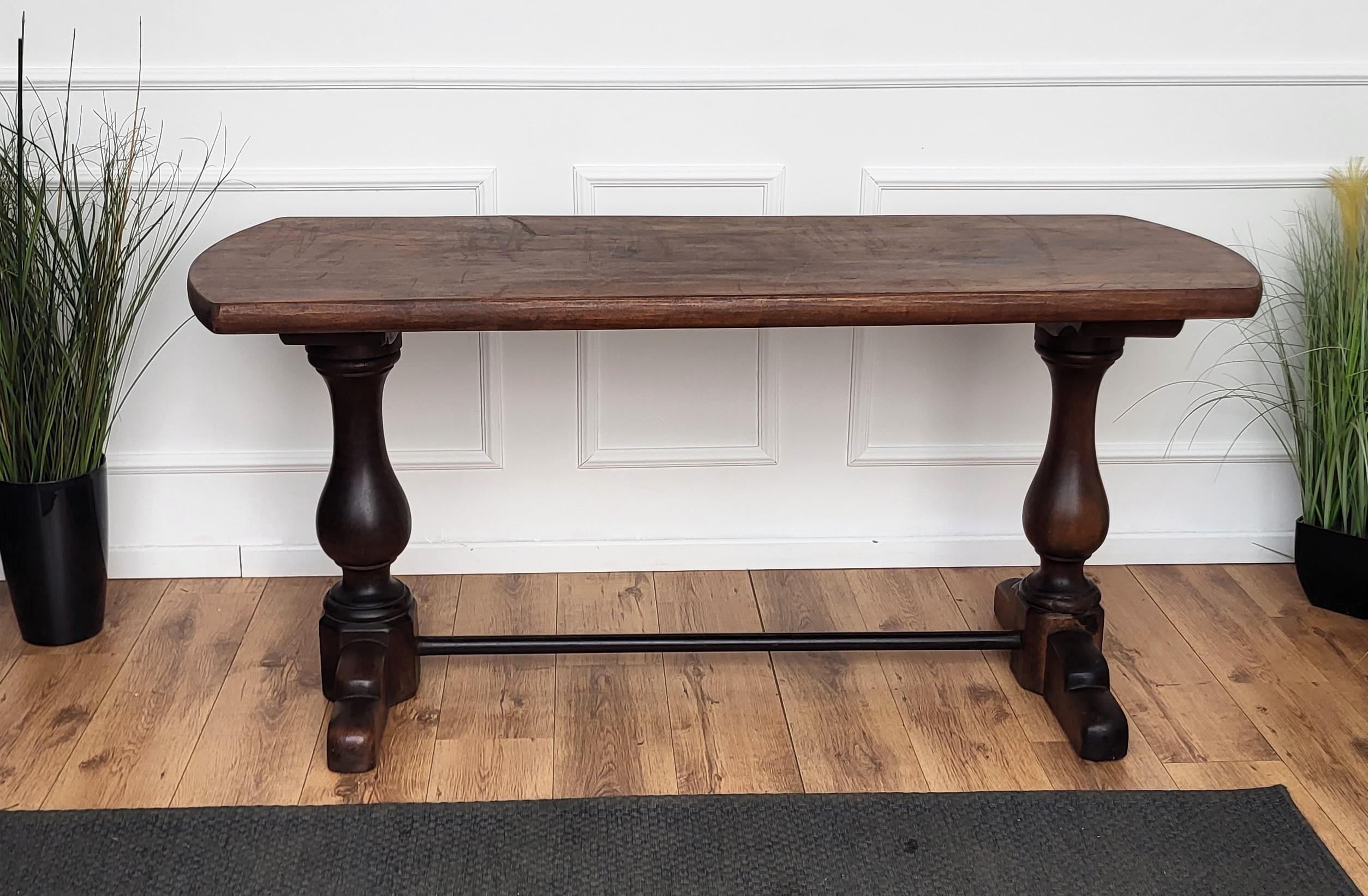 Country Antique Refectory Italian Solid Wooden Table For Sale