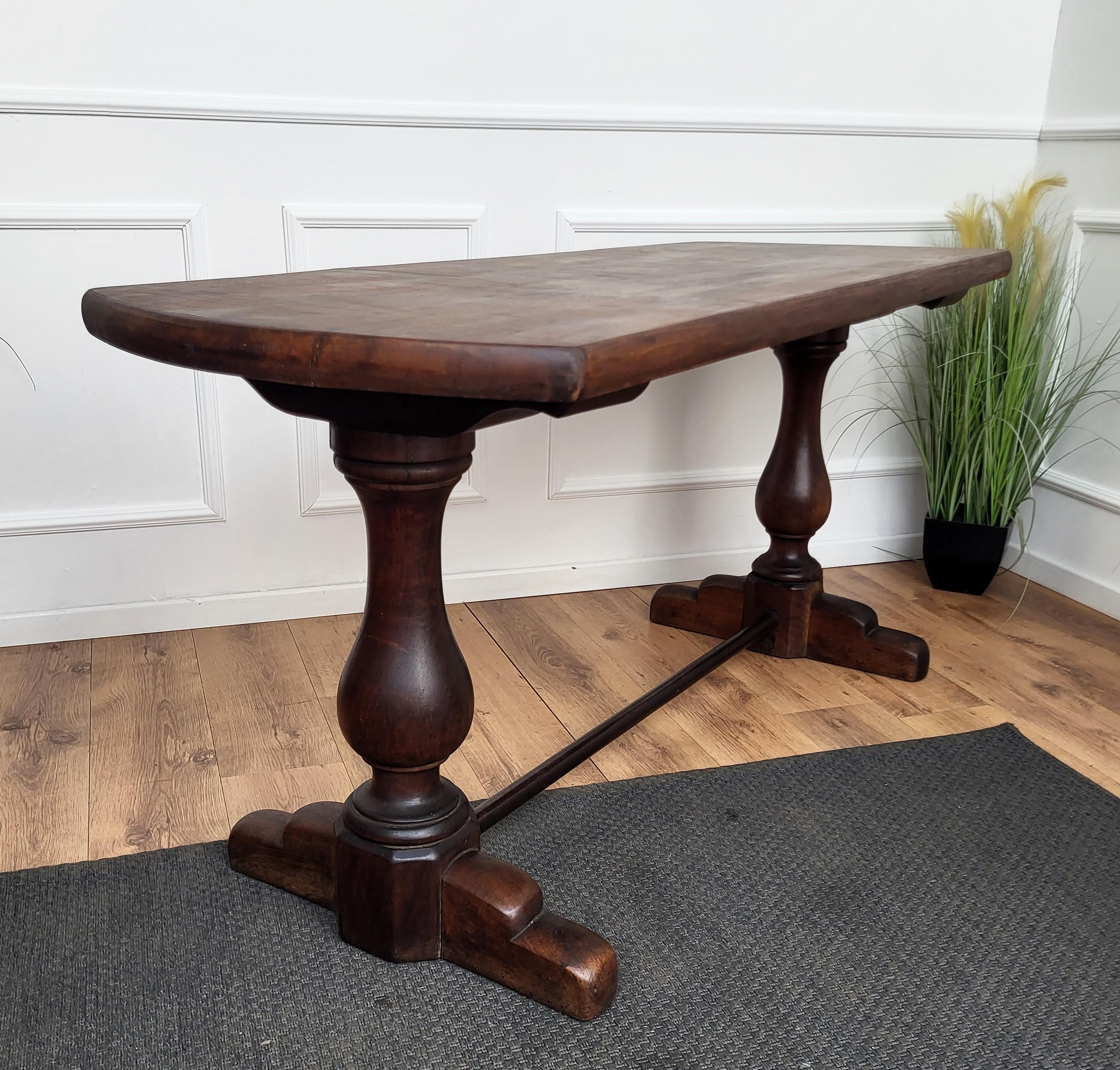 20th Century Antique Refectory Italian Solid Wooden Table For Sale
