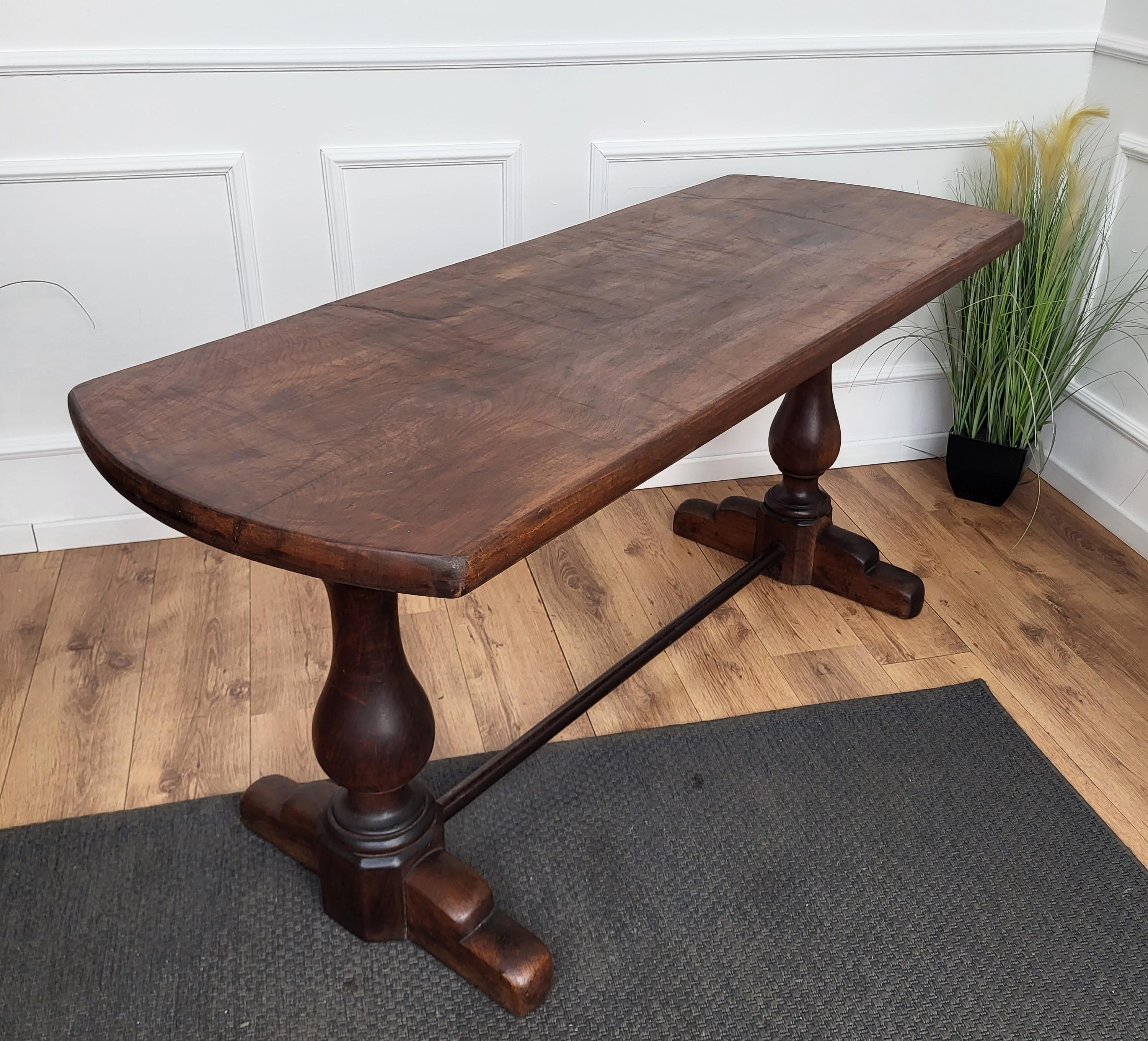 Antique Refectory Italian Solid Wooden Table For Sale 1