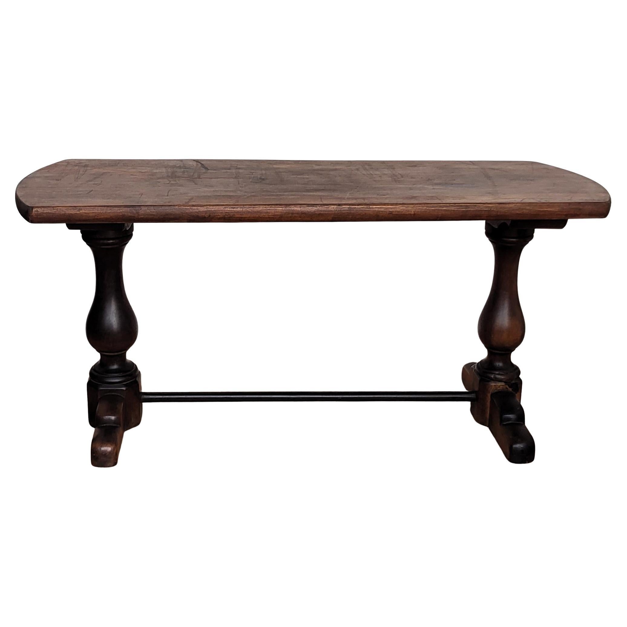 Table de réfectoire italienne ancienne en bois massif