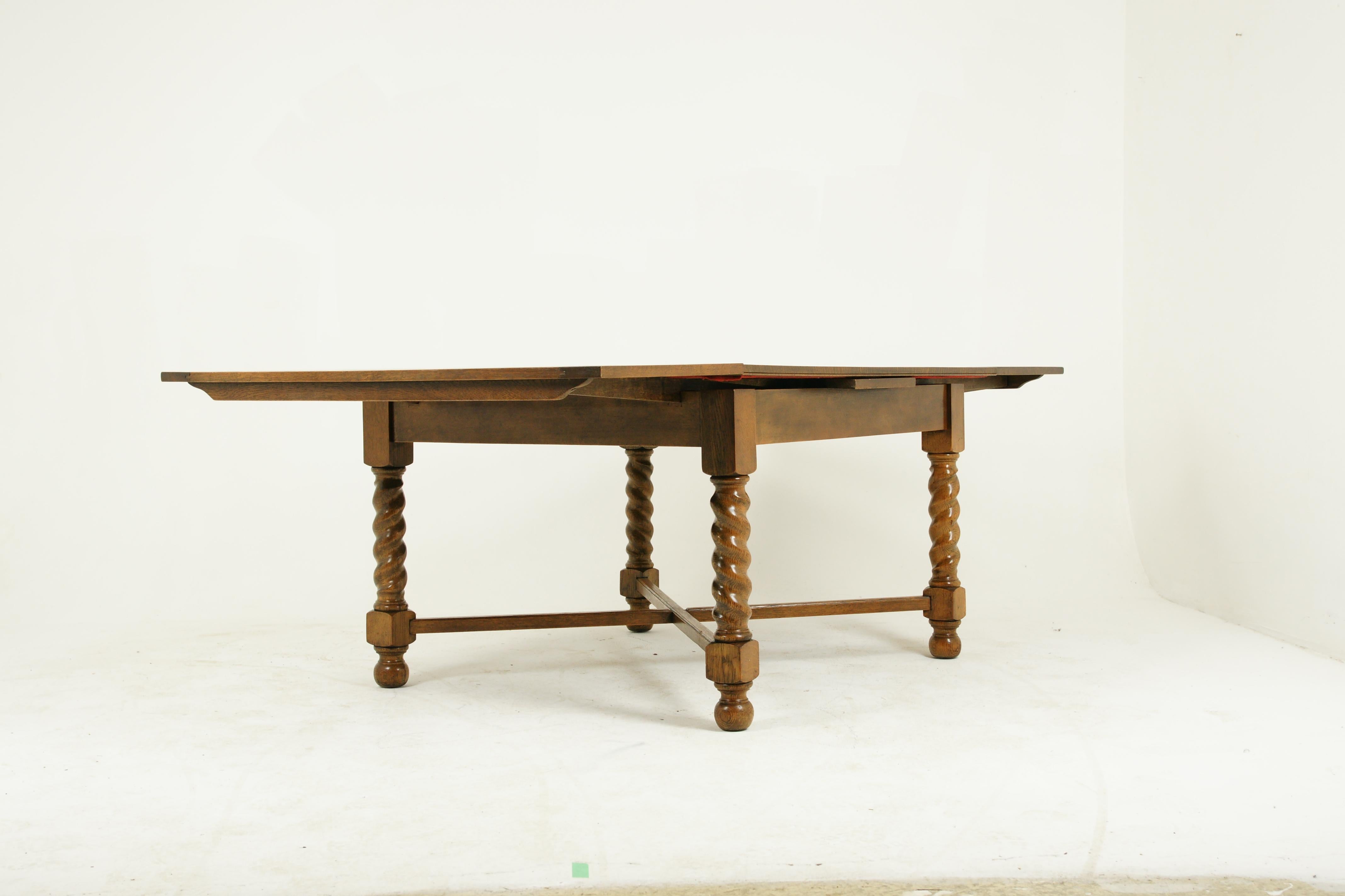 Early 20th Century Antique Refectory Table, Antique Dining Table, Draw Leaf Table, 1920