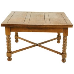Antique Refectory Table, Antique Dining Table, Draw Leaf Table, 1920
