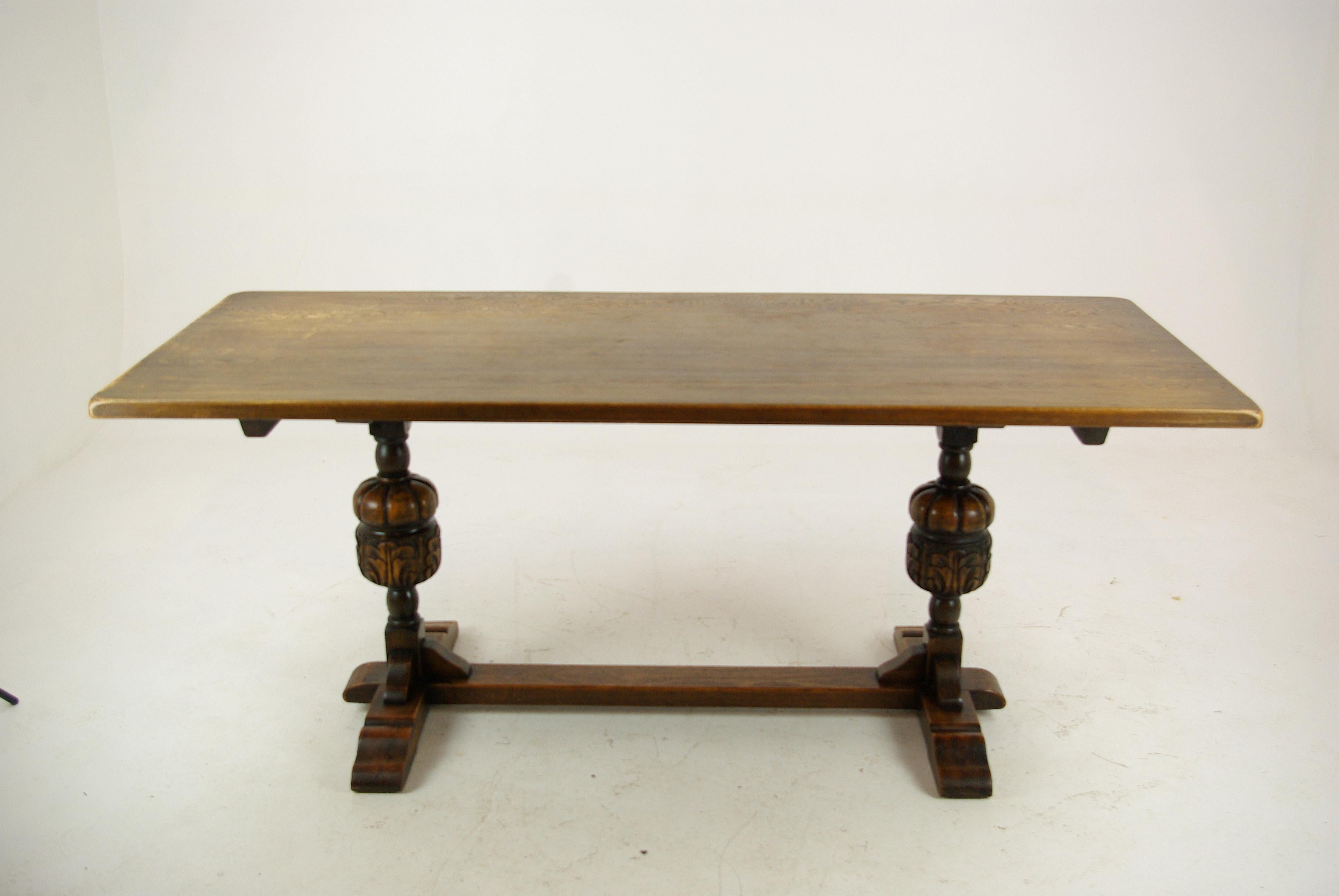 Antique Refectory Table, Dining Table, Writing Table, Hall Table, 1920 3