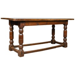 Antique Refectory Table, English, Elm, Dining, Console, Early 18th Century