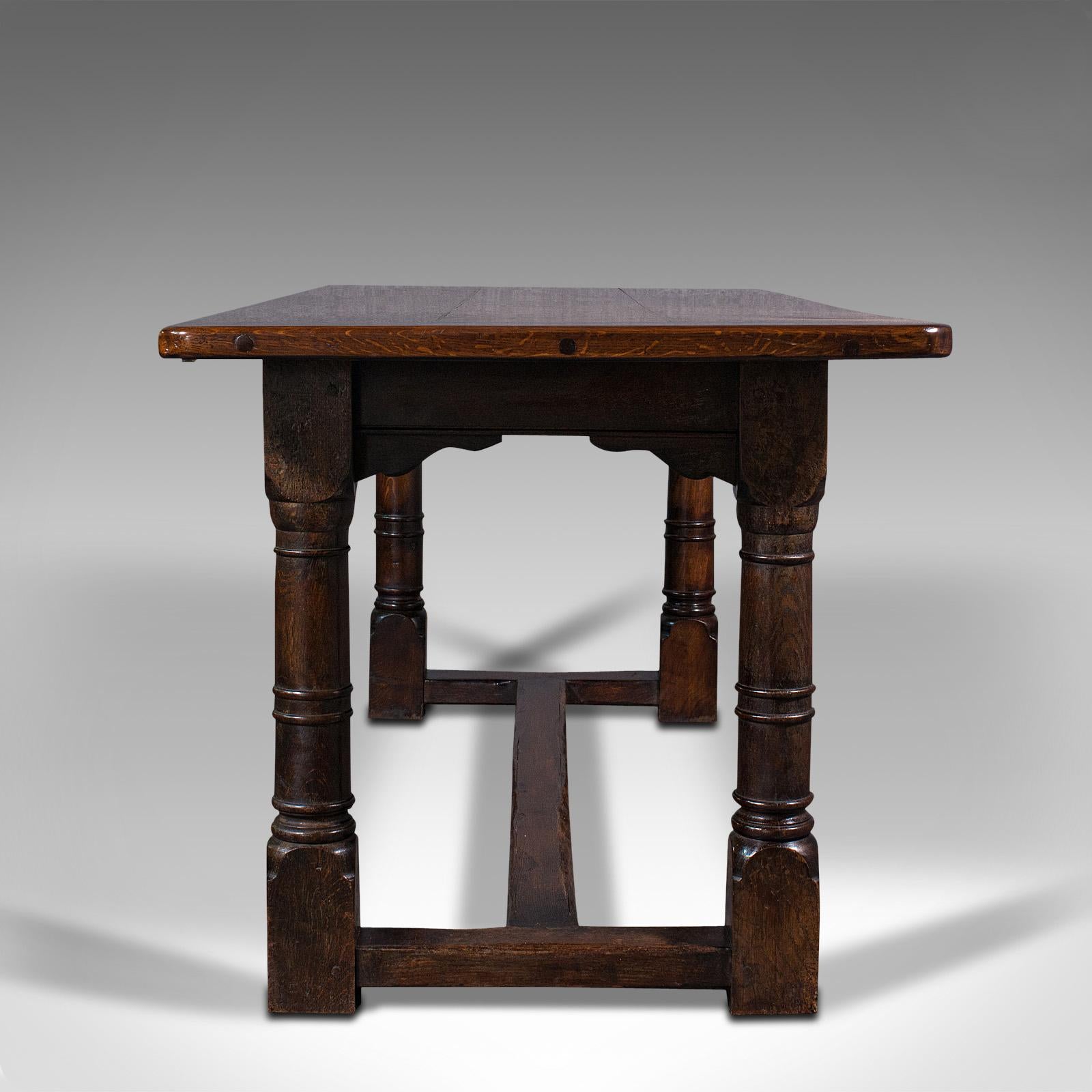 British Antique Refectory Table, English, Oak, 6 Seat, Dining, Kitchen, Victorian, 1880
