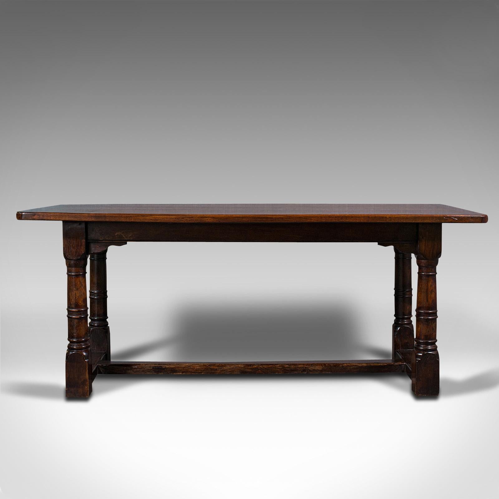 Antique Refectory Table, English, Oak, 6 Seat, Dining, Kitchen, Victorian, 1880 In Good Condition In Hele, Devon, GB