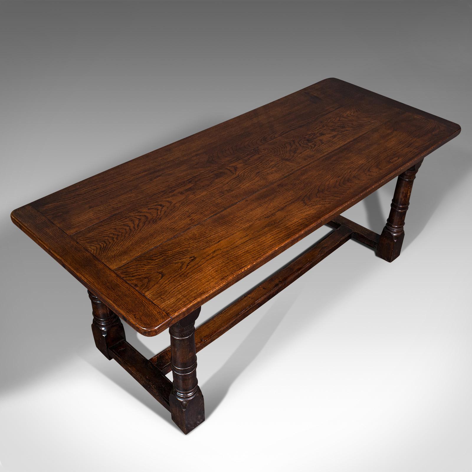 19th Century Antique Refectory Table, English, Oak, 6 Seat, Dining, Kitchen, Victorian, 1880