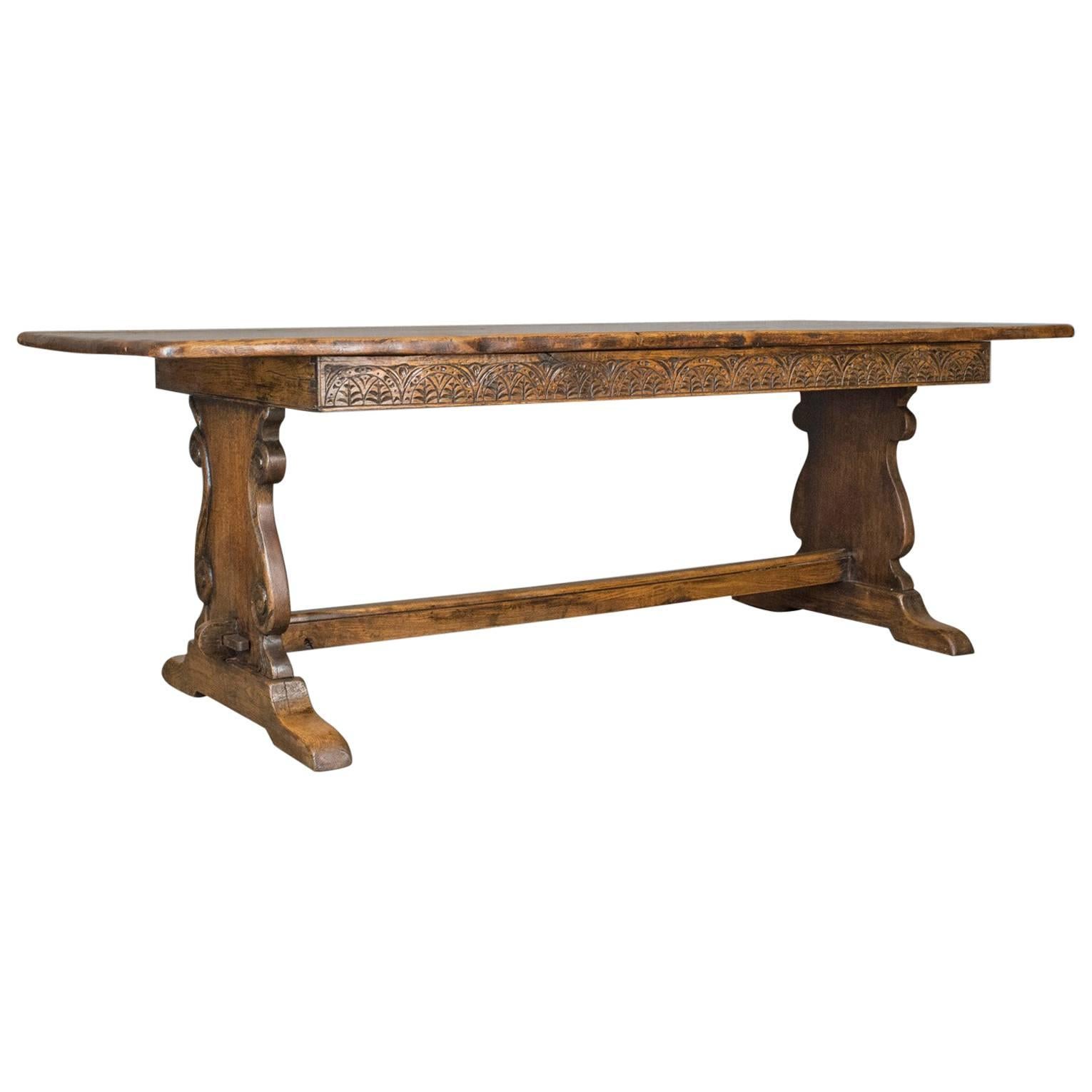 Antique Refectory Table, Oak Dining, Jacobean Taste, Seating Up to Ten