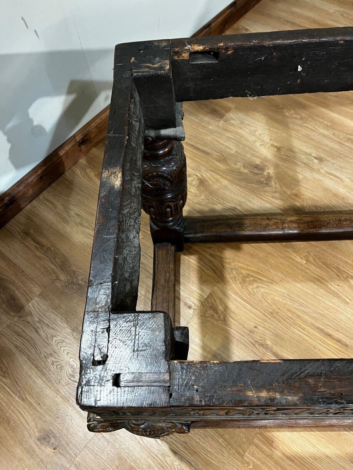 Antique Refectory Table Oak Plank Top 18th Century Farmhouse 15