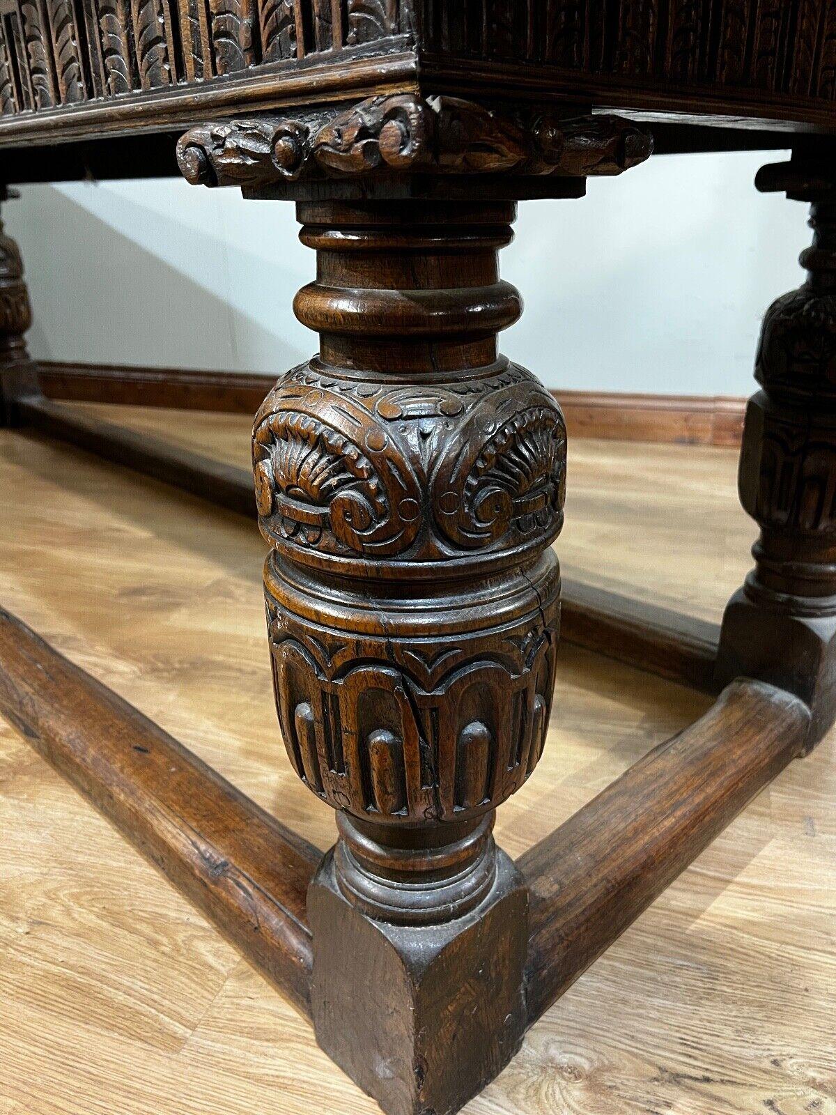 18th Century and Earlier Antique Refectory Table Oak Plank Top 18th Century Farmhouse