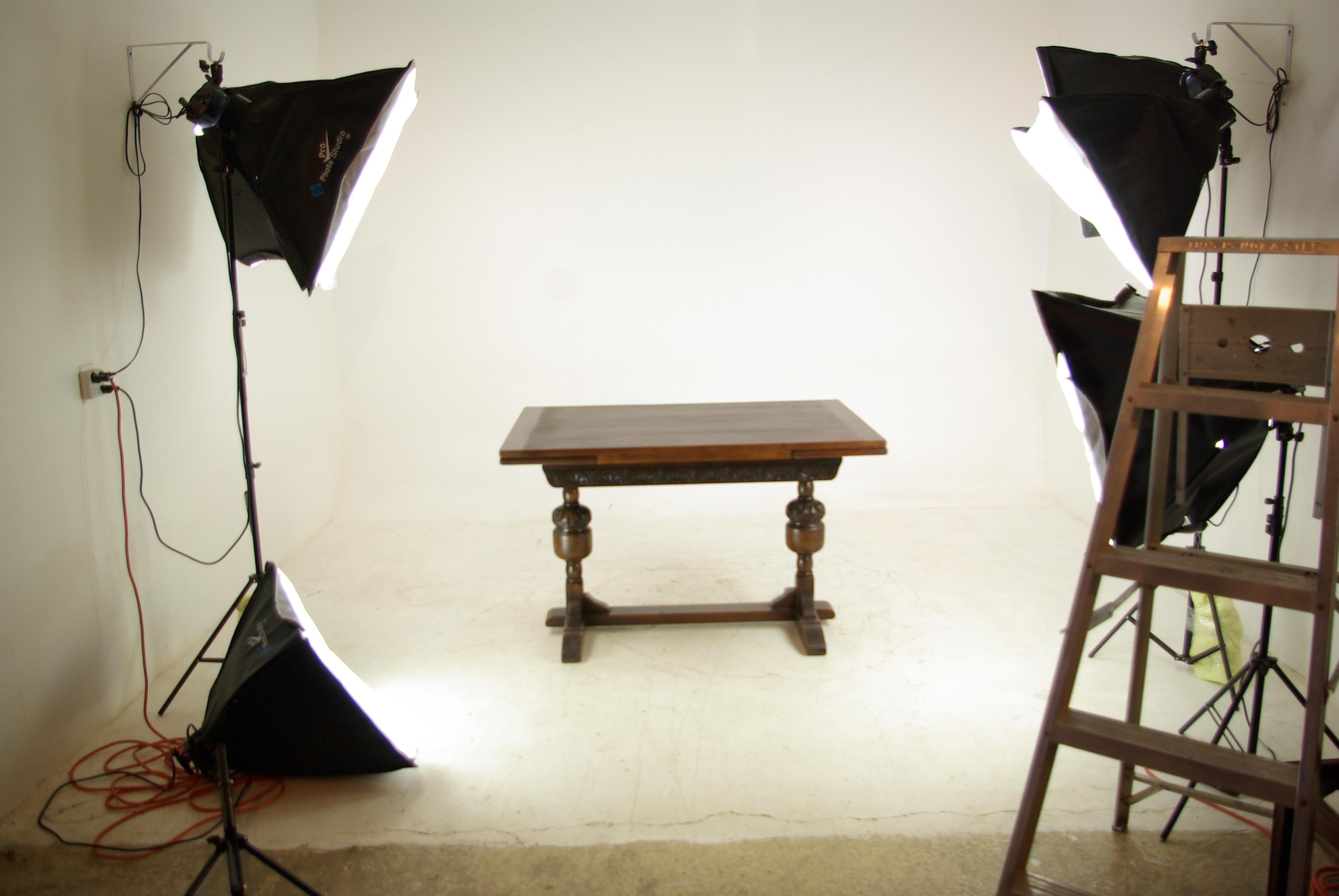 Antique Refectory Table, Solid Oak, Pull Out Leaves, Scotland, 1930, B1334 2